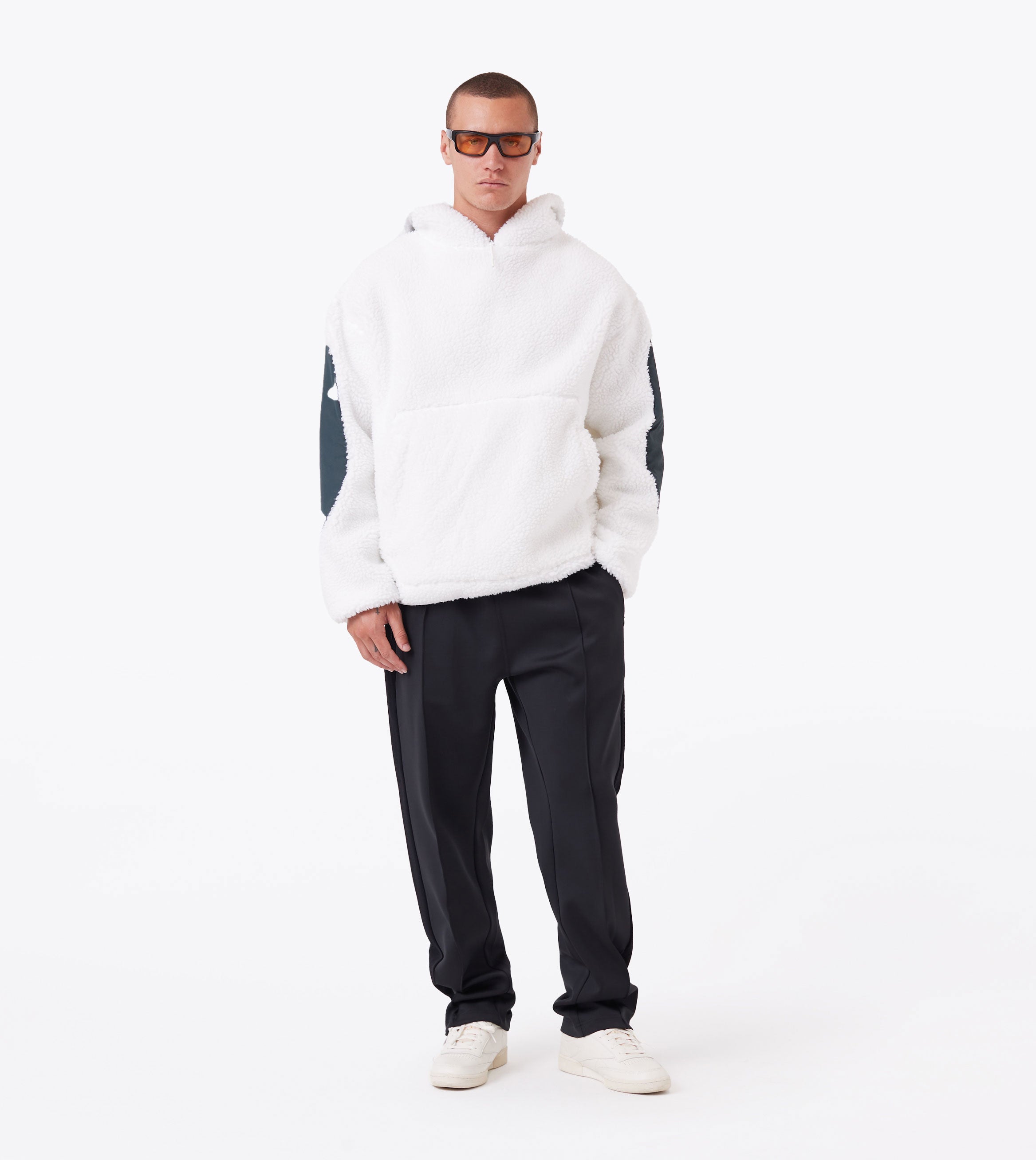 Ski Shearling Hoodie White/Forest