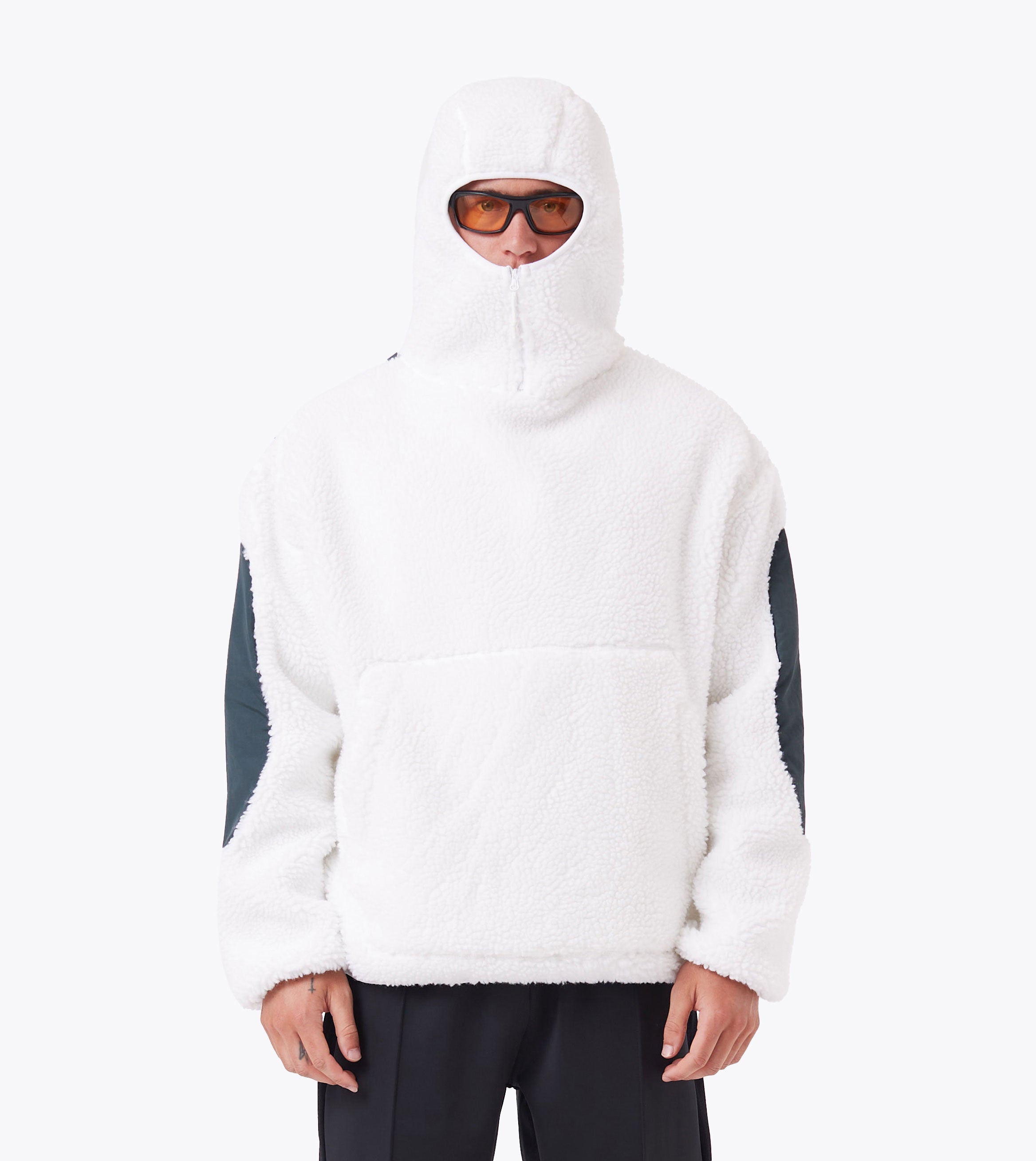 Ski Shearling Hoodie White/Forest