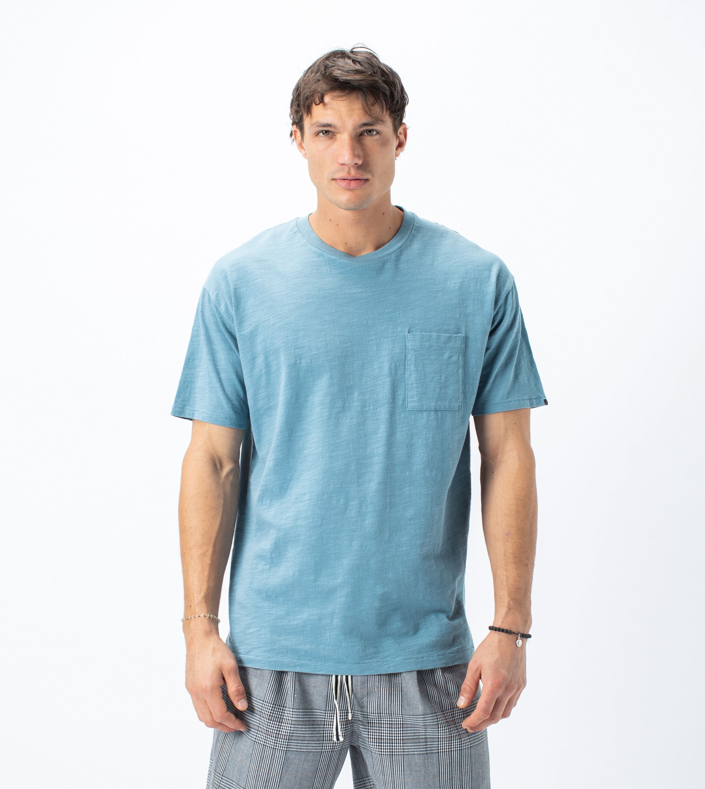 Slub Box Pocket Tee Ocean