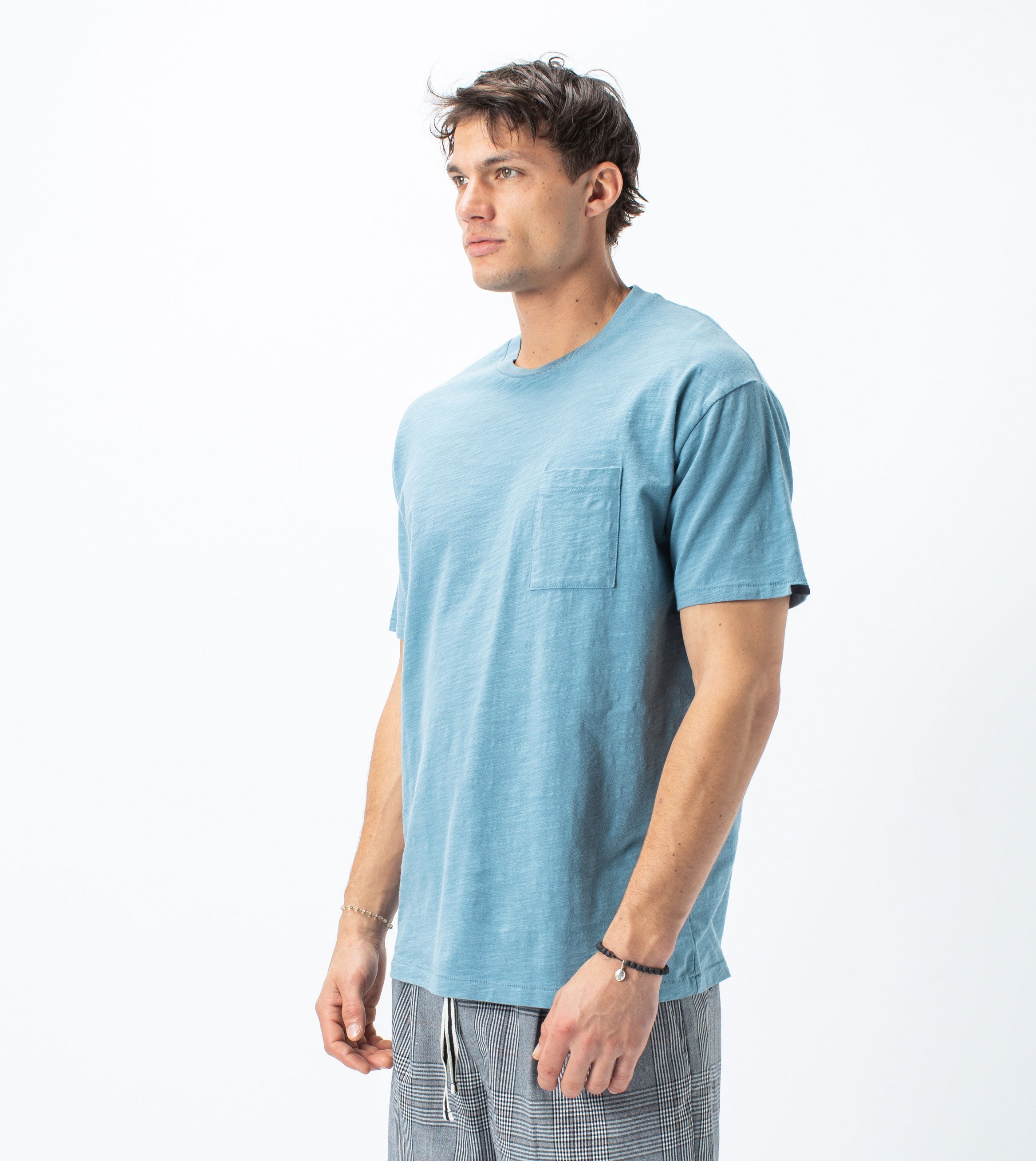 Slub Box Pocket Tee Ocean