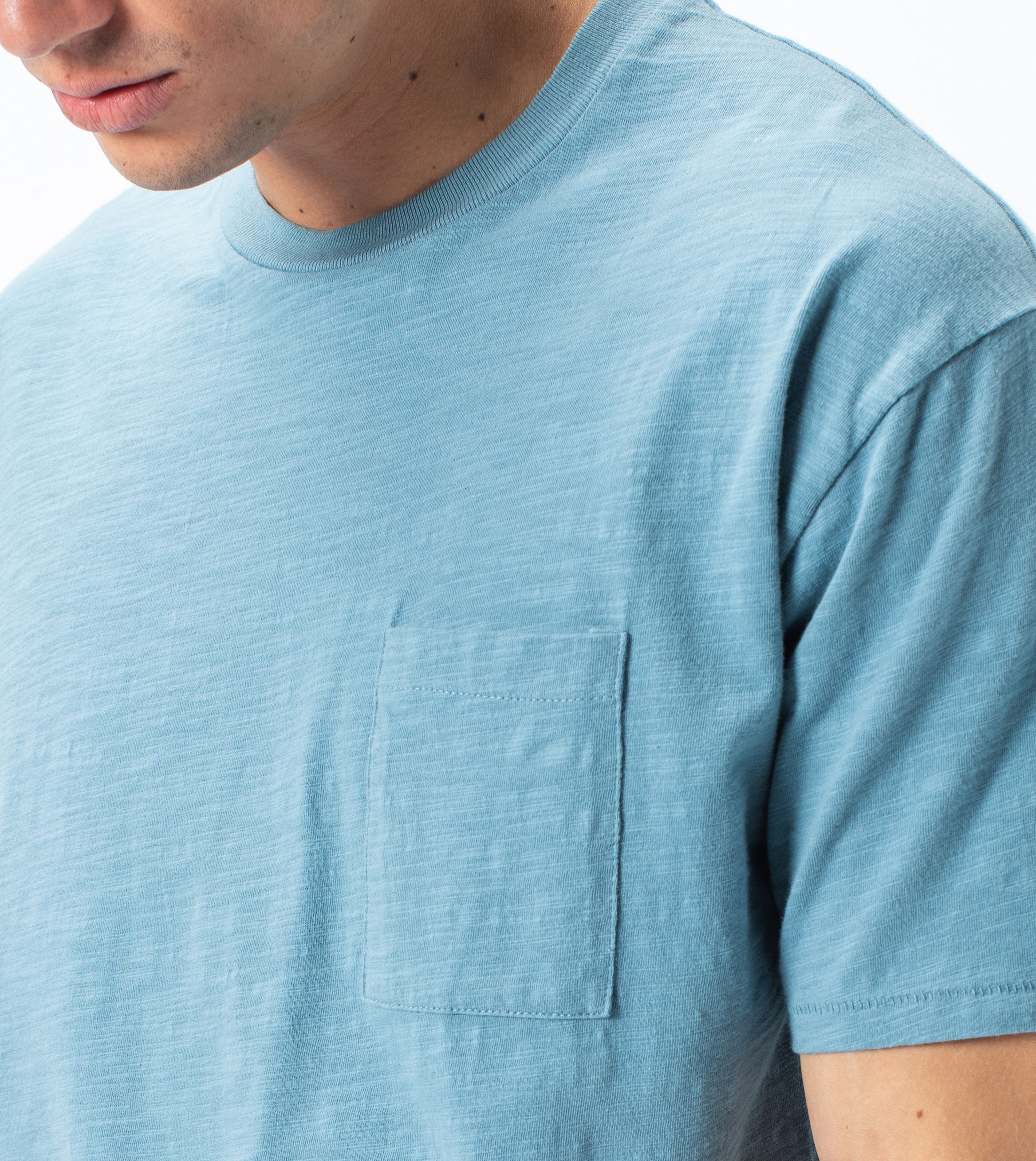 Slub Box Pocket Tee Ocean