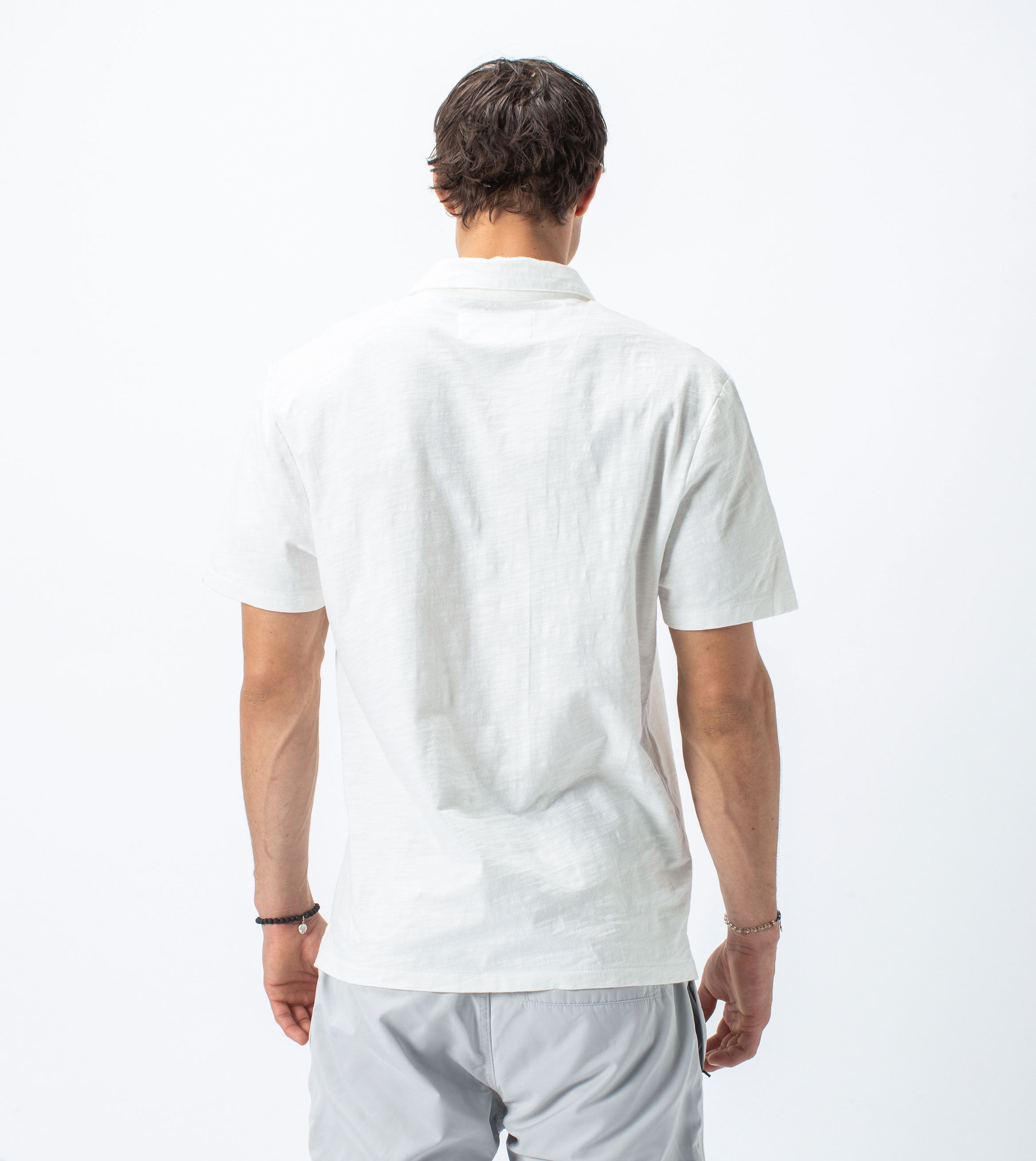 Slub SS Box Polo Milk - Sale