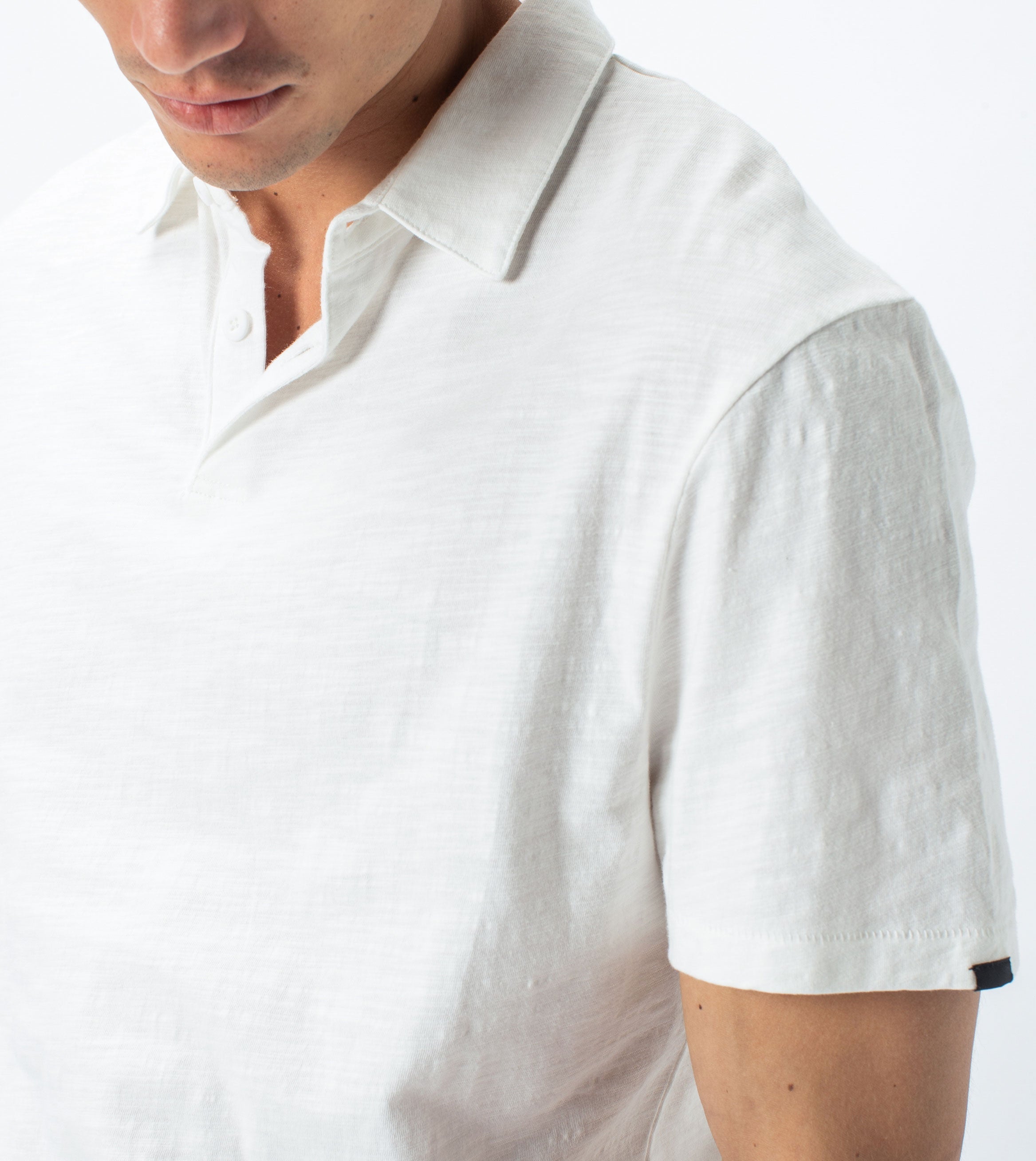 Slub SS Box Polo Milk - Sale