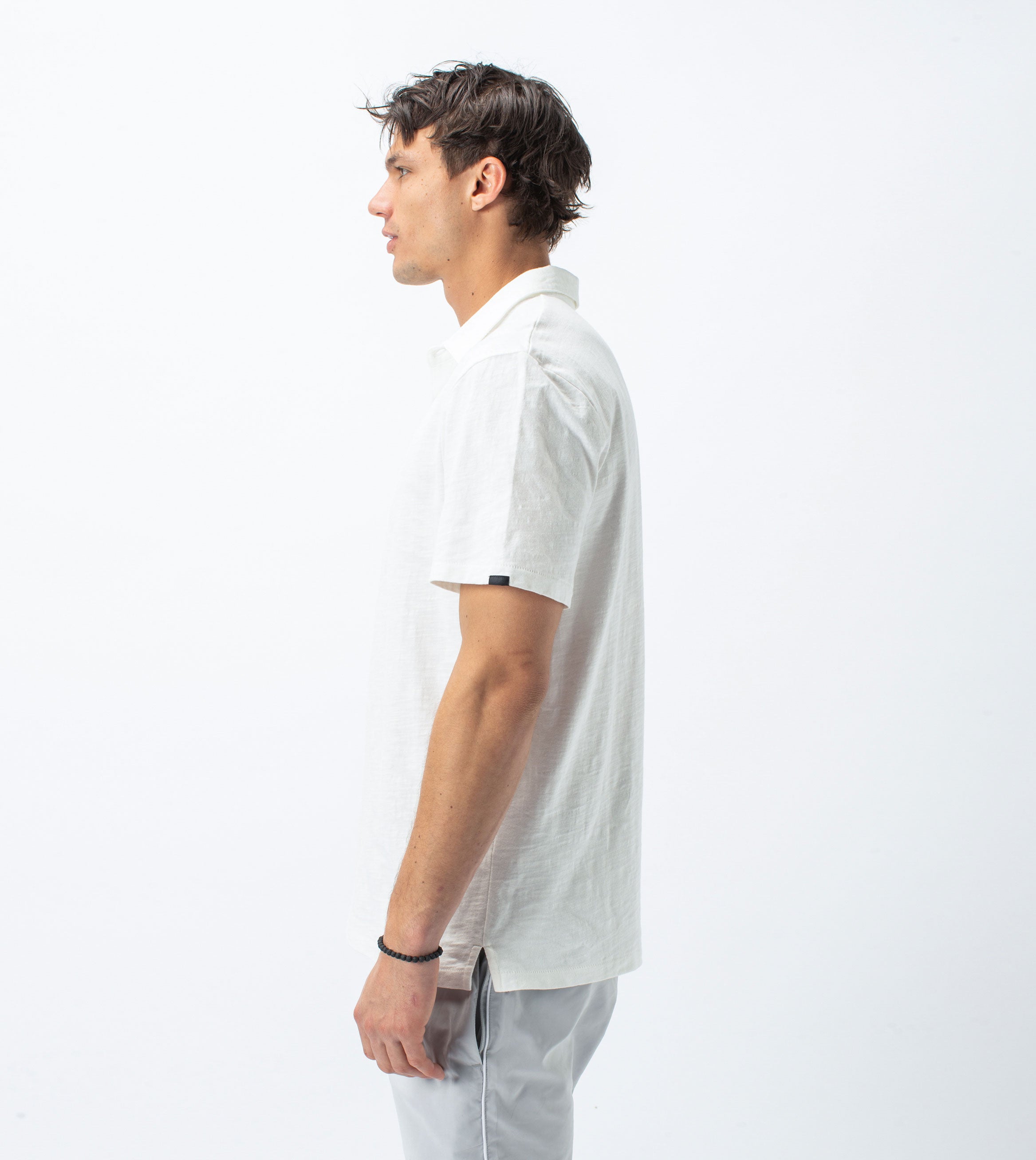 Slub SS Box Polo Milk - Sale