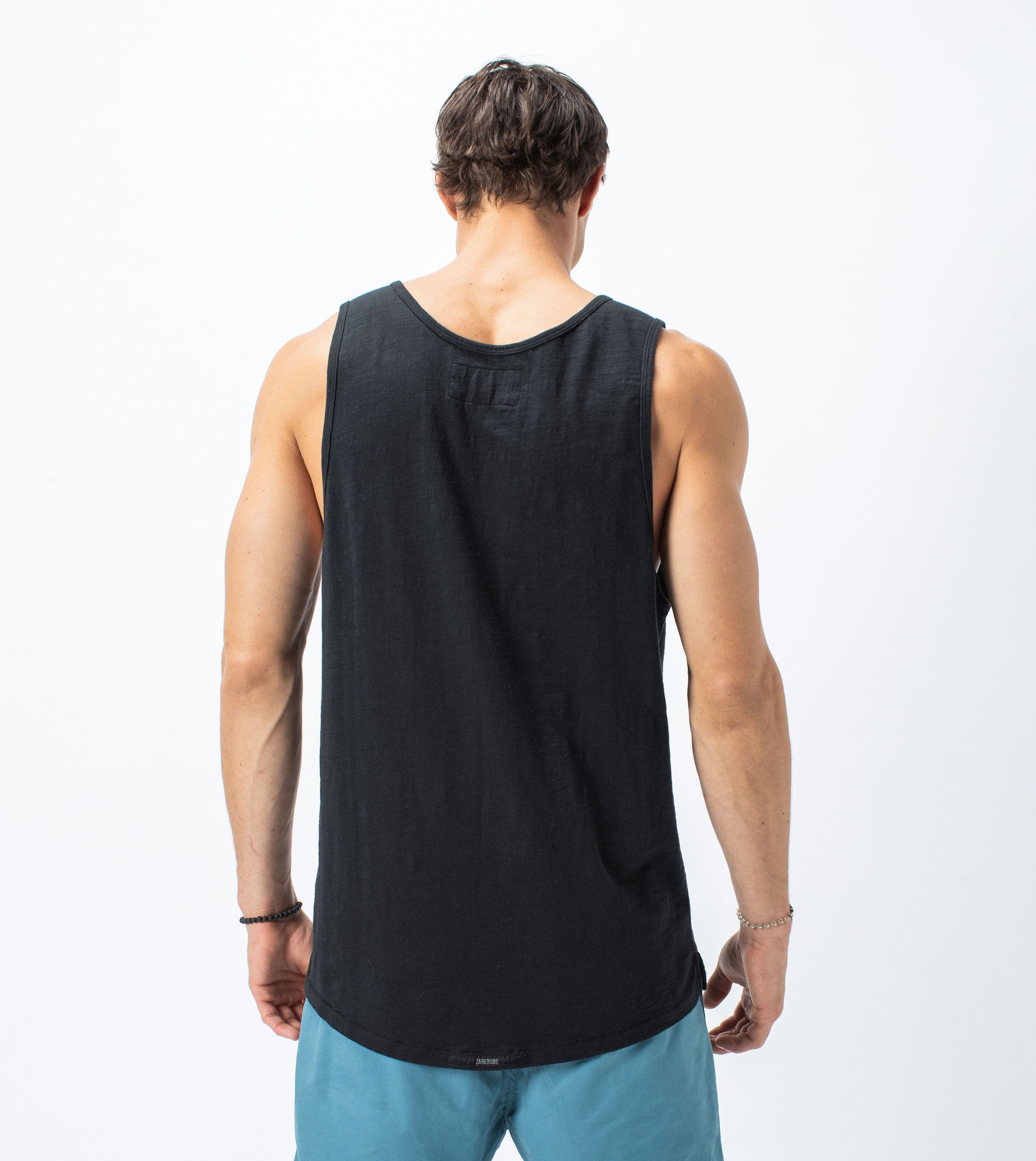Slub Rugger Tank Smokey Black