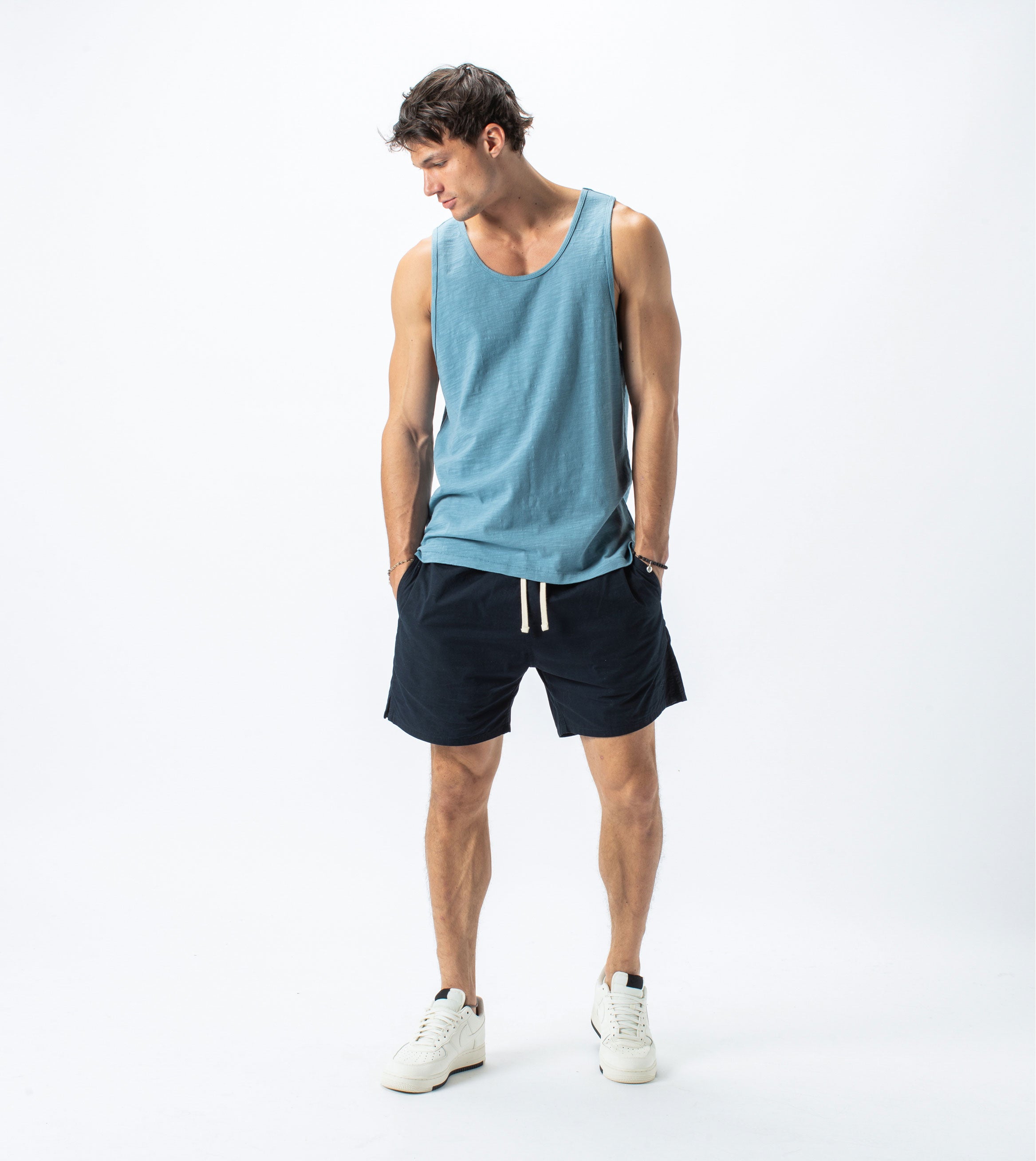 Slub Rugger Tank Ocean