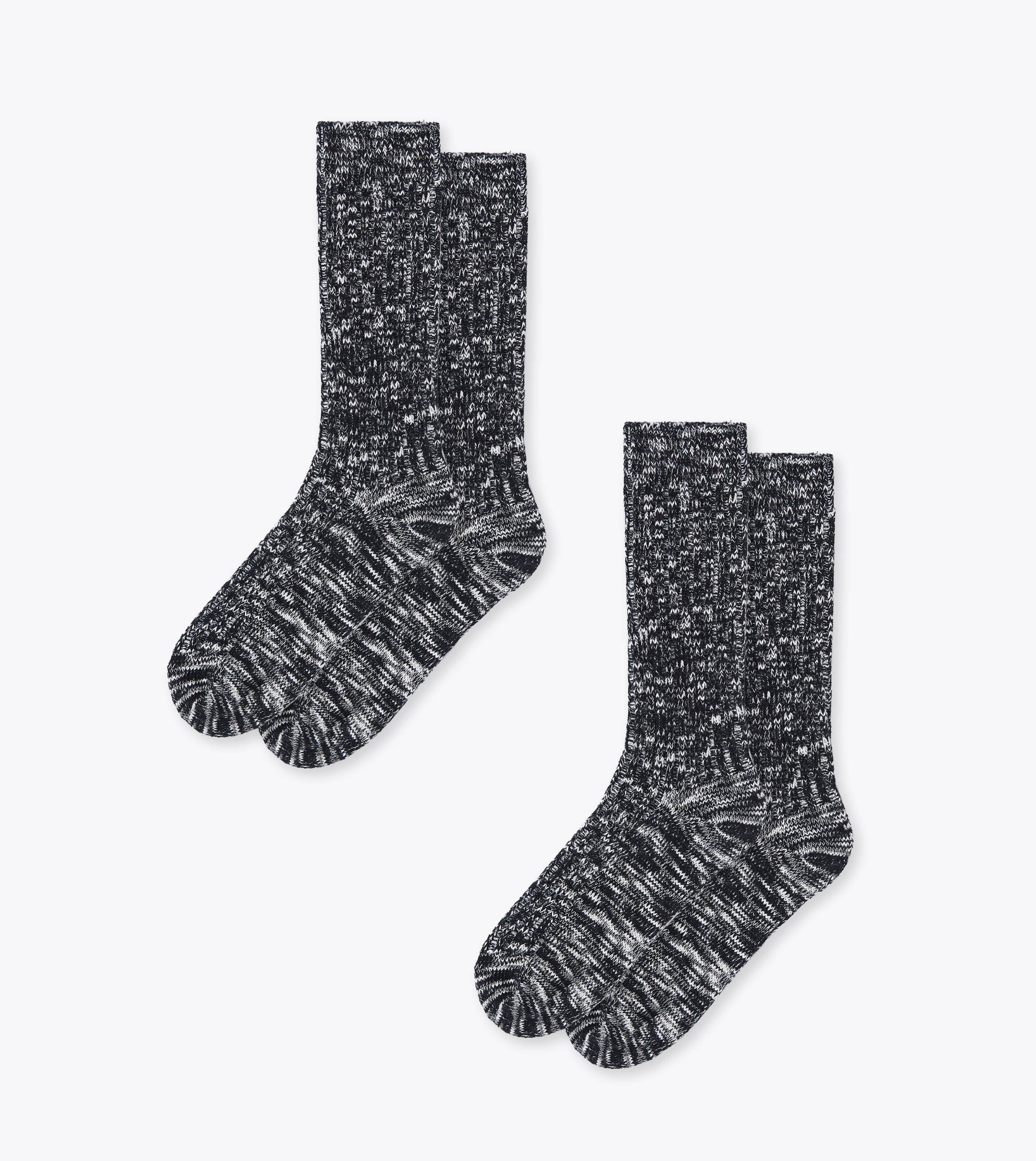 Slub Sock Black/Natural (2 Pack)