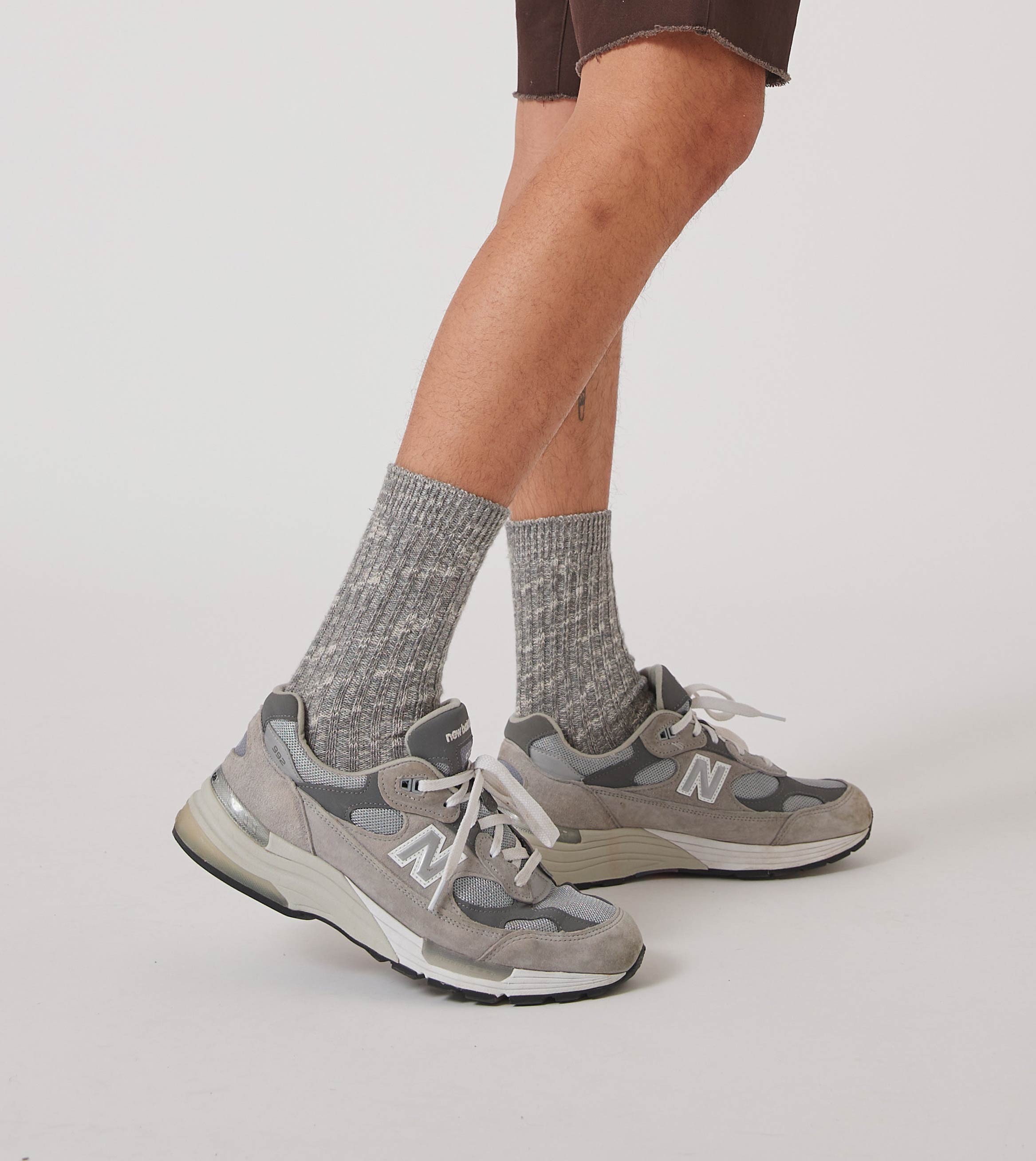 Slub Sock Grey/Natural (2 Pack)