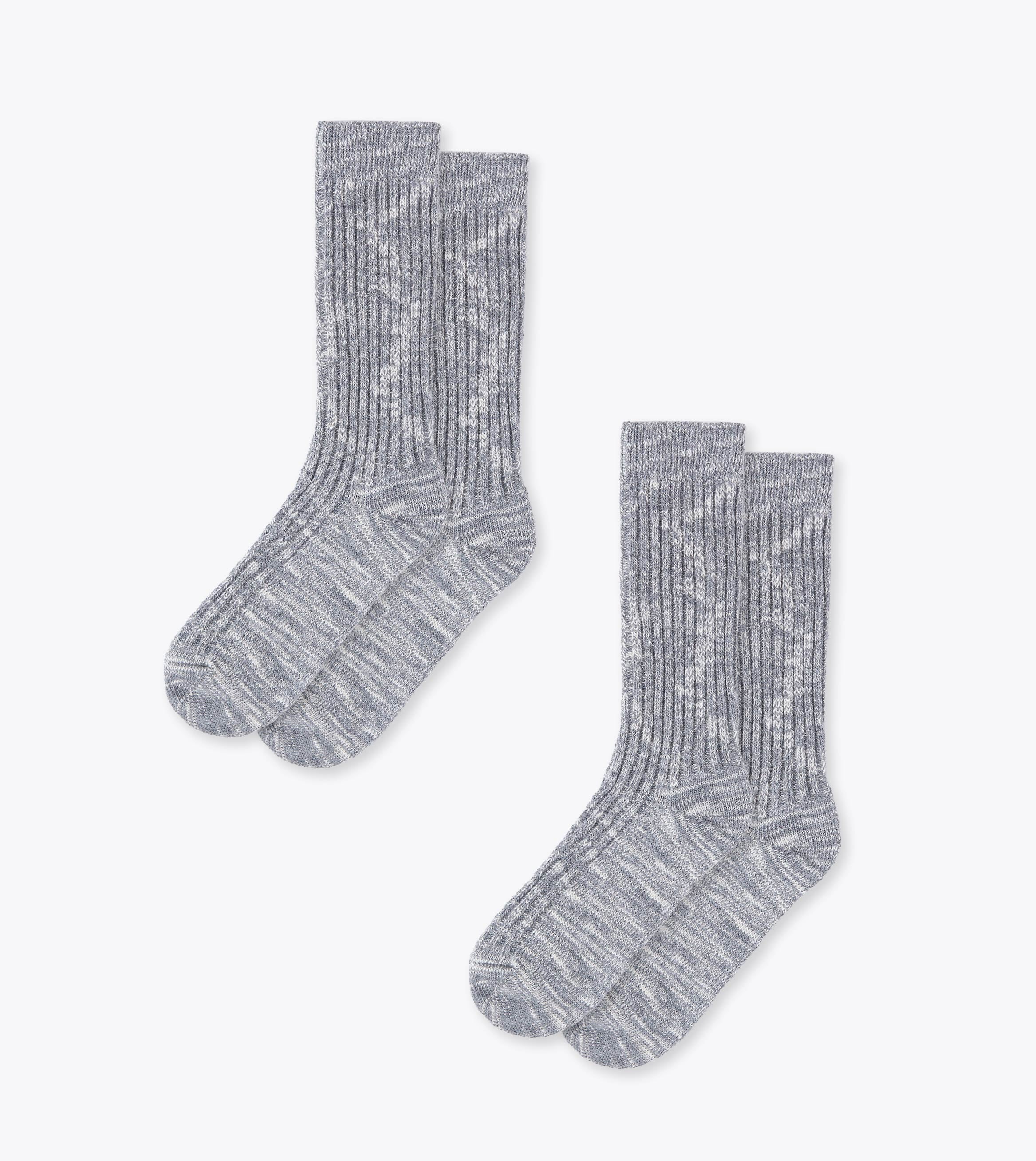 Slub Sock Grey/Natural (2 Pack)