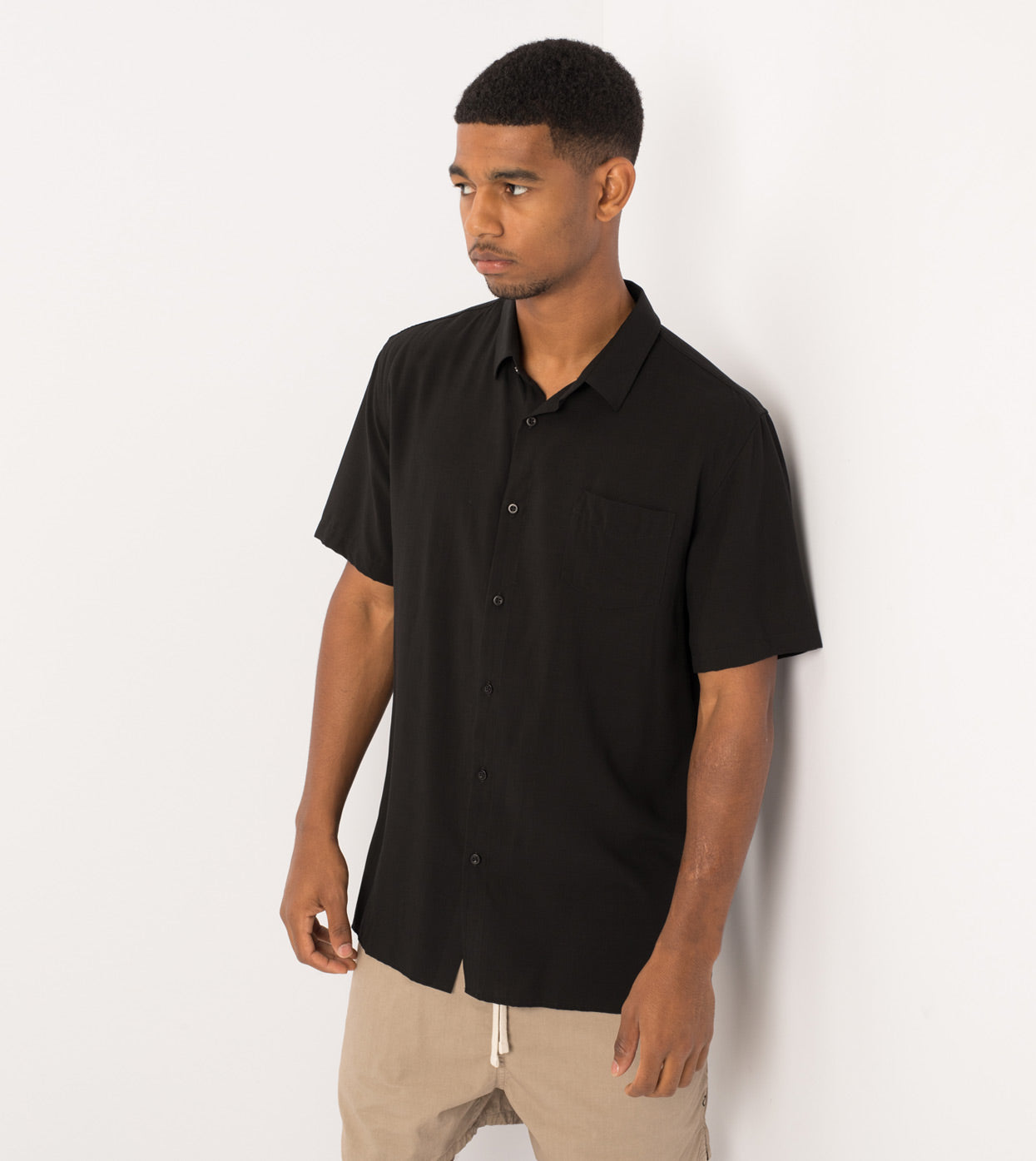 Solid SS Shirt Black
