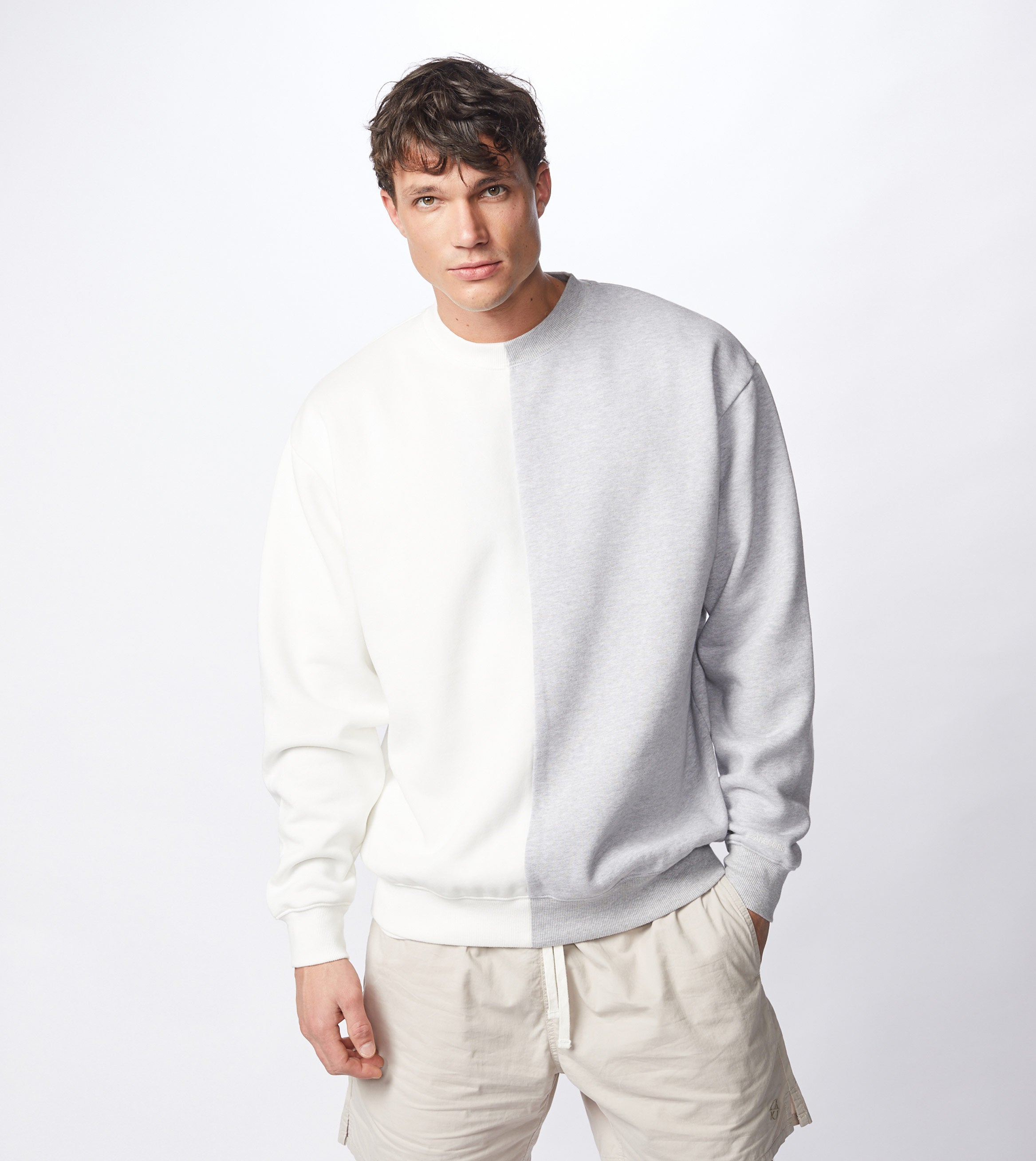 Splice Crew Sweat Milk/Silver Marle