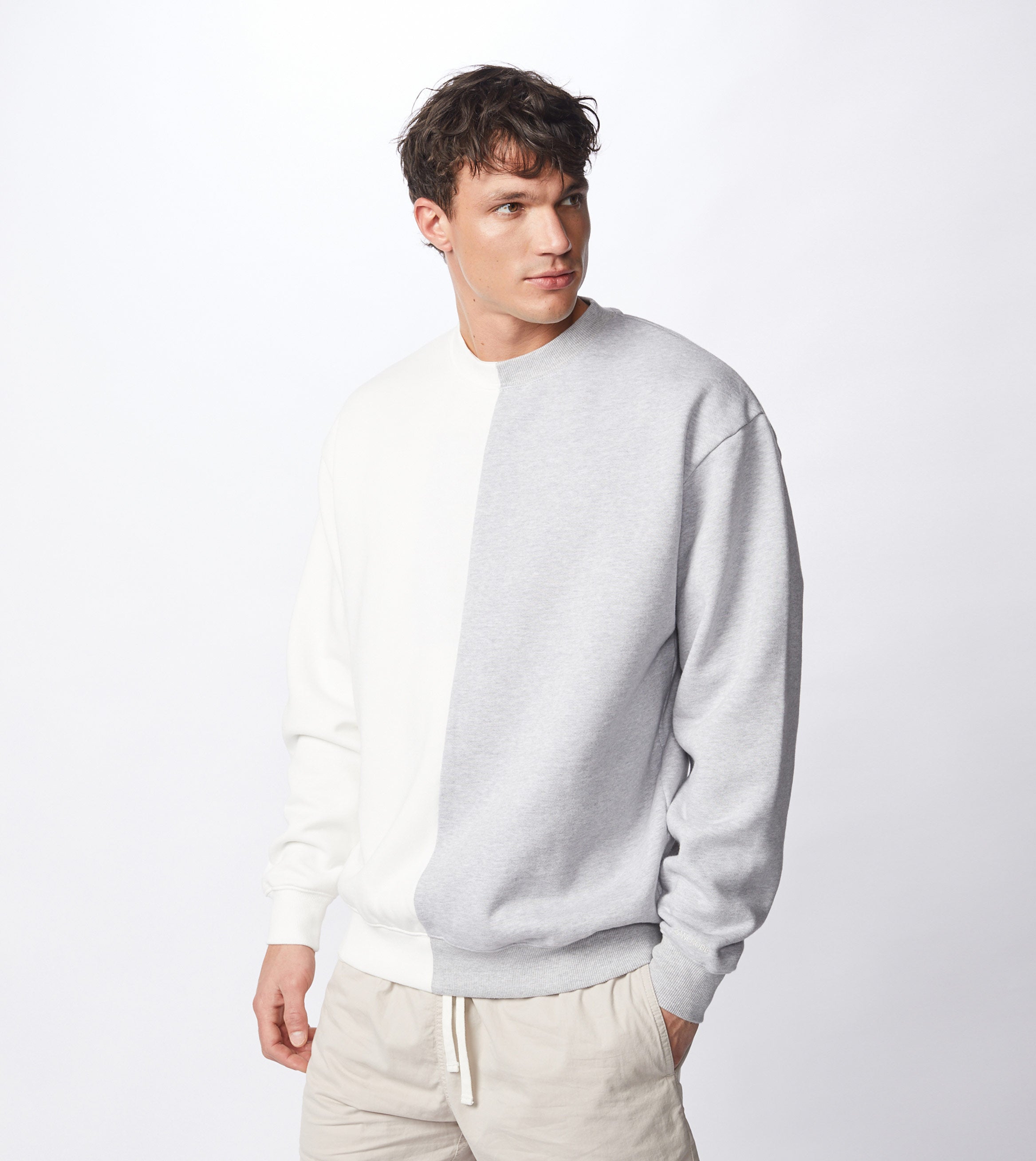 Splice Crew Sweat Milk/Silver Marle