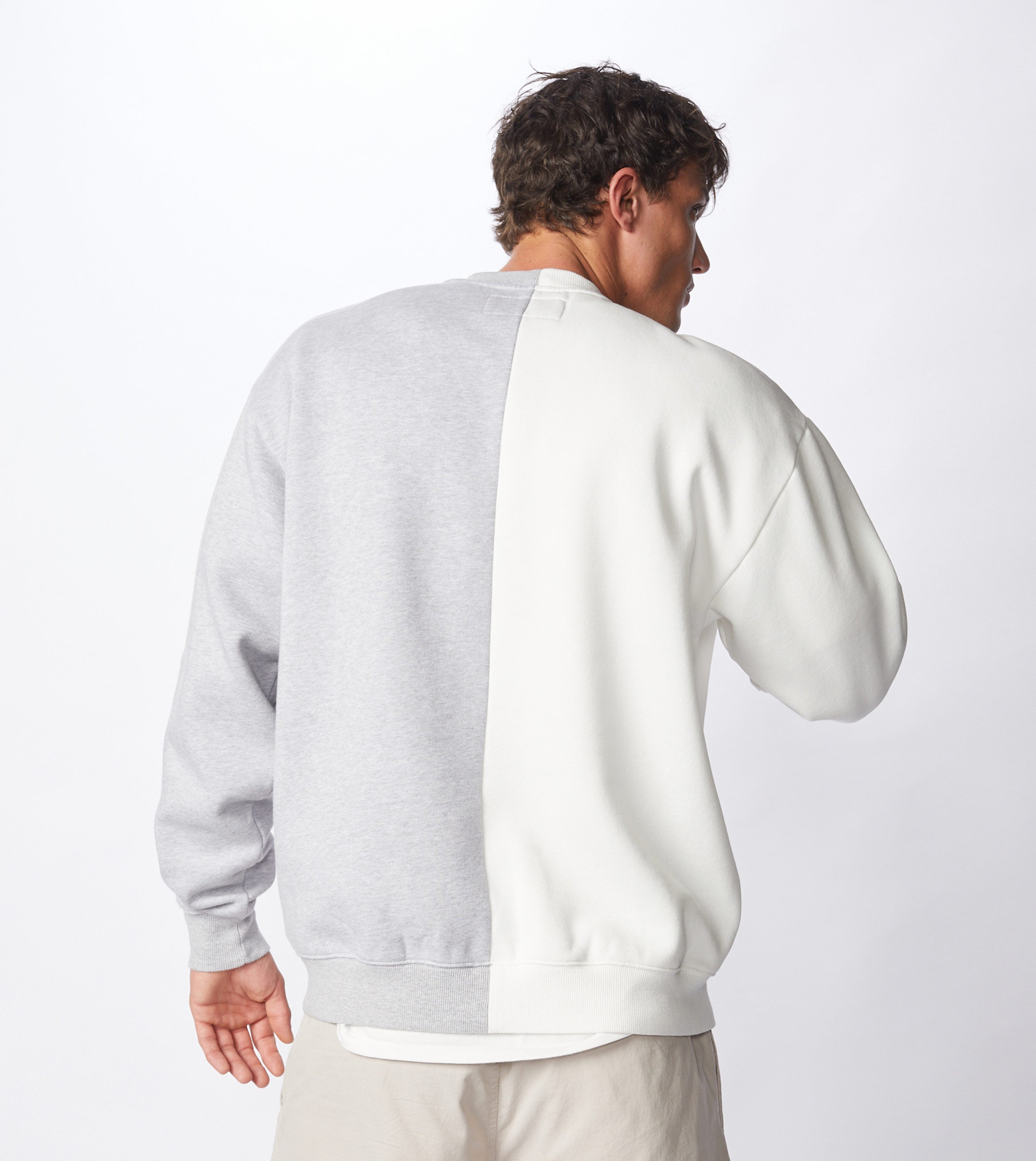 Splice Crew Sweat Milk/Silver Marle
