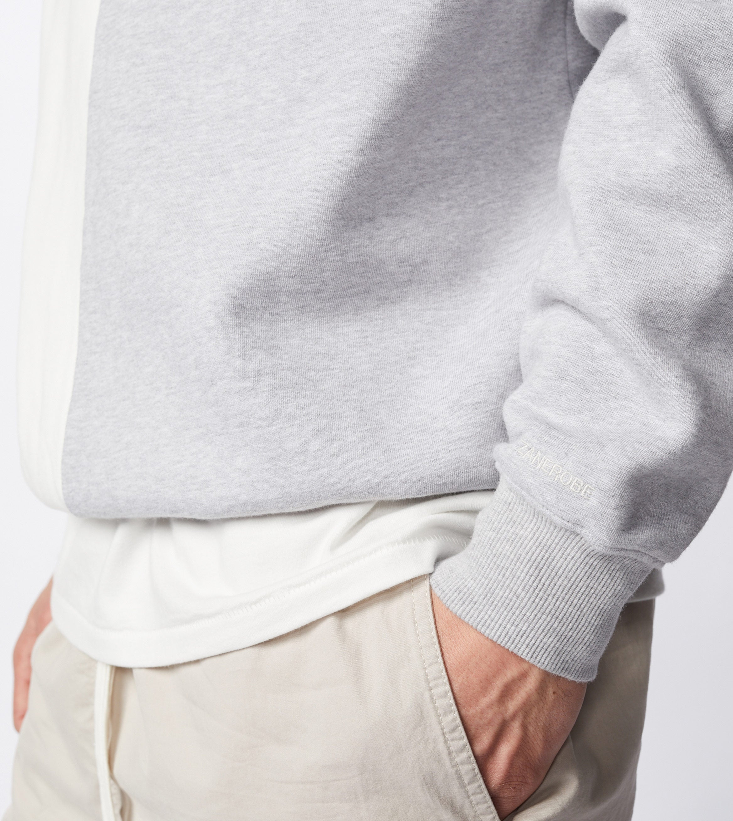 Splice Crew Sweat Milk/Silver Marle