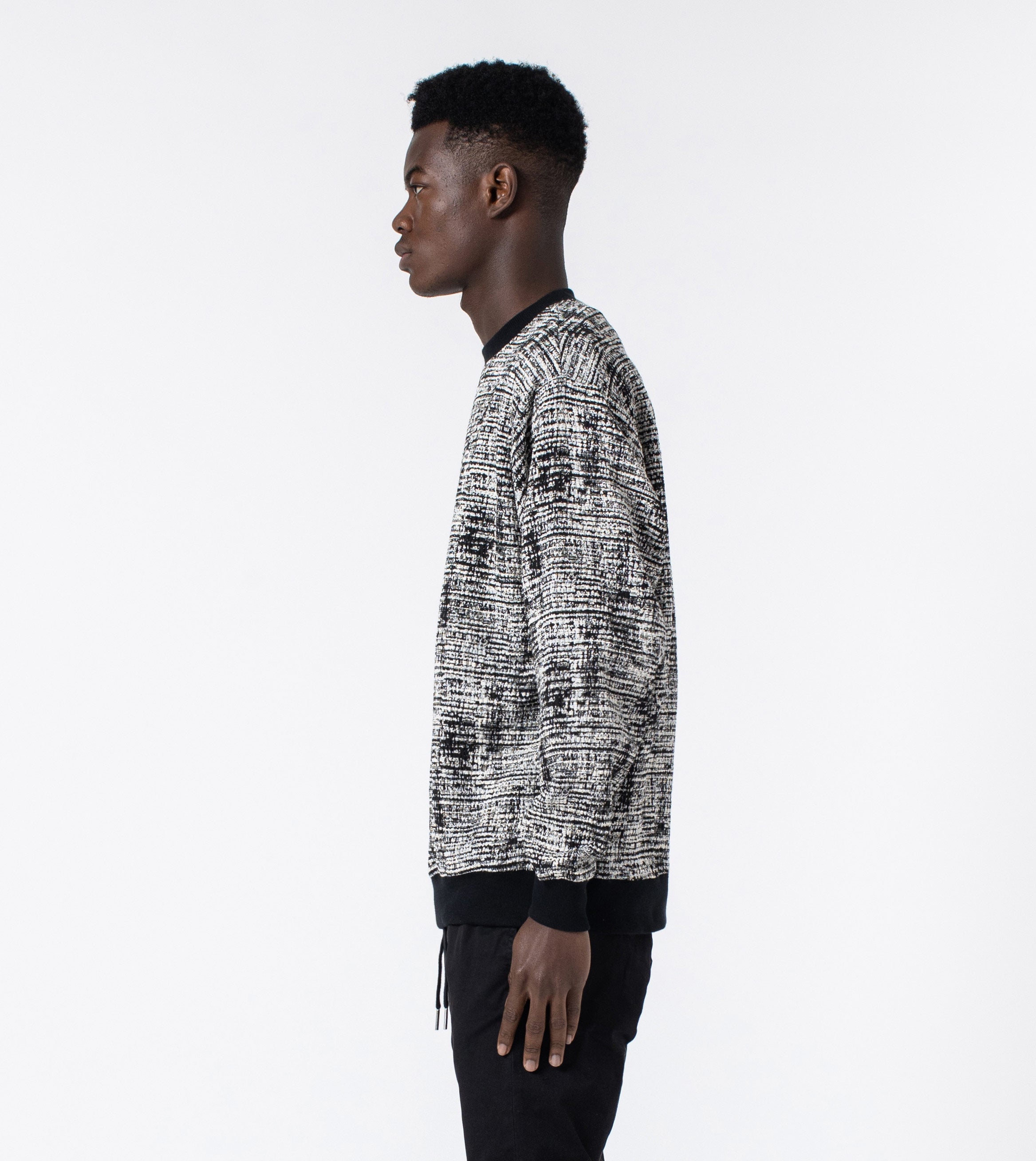 Static Crew Sweat Black/White