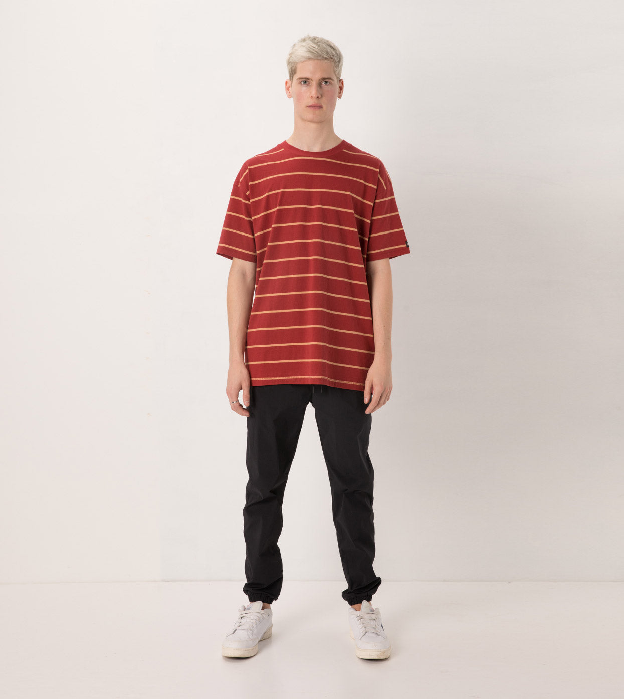 Stripe Box Tee Dk Cherry/Biscuit