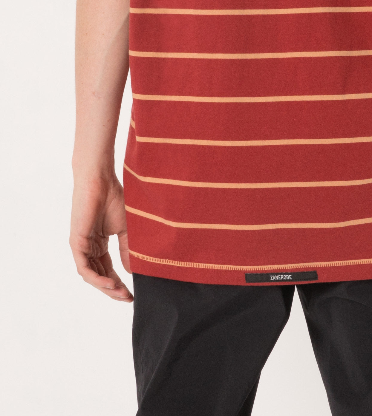 Stripe Box Tee Dk Cherry/Biscuit