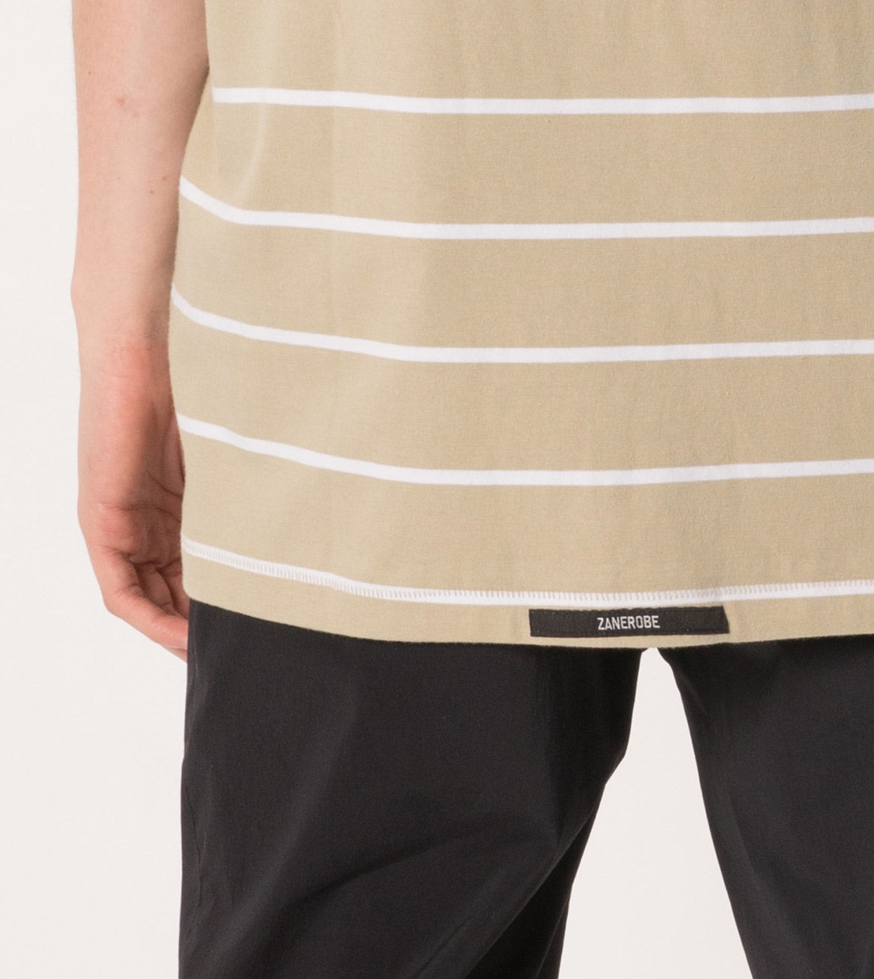 Stripe Box Tee Moss/White - Sale