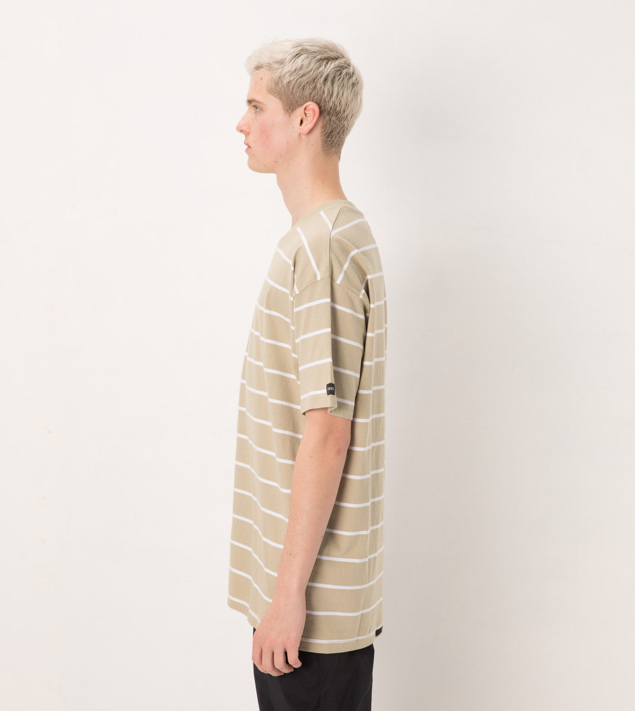 Stripe Box Tee Moss/White - Sale