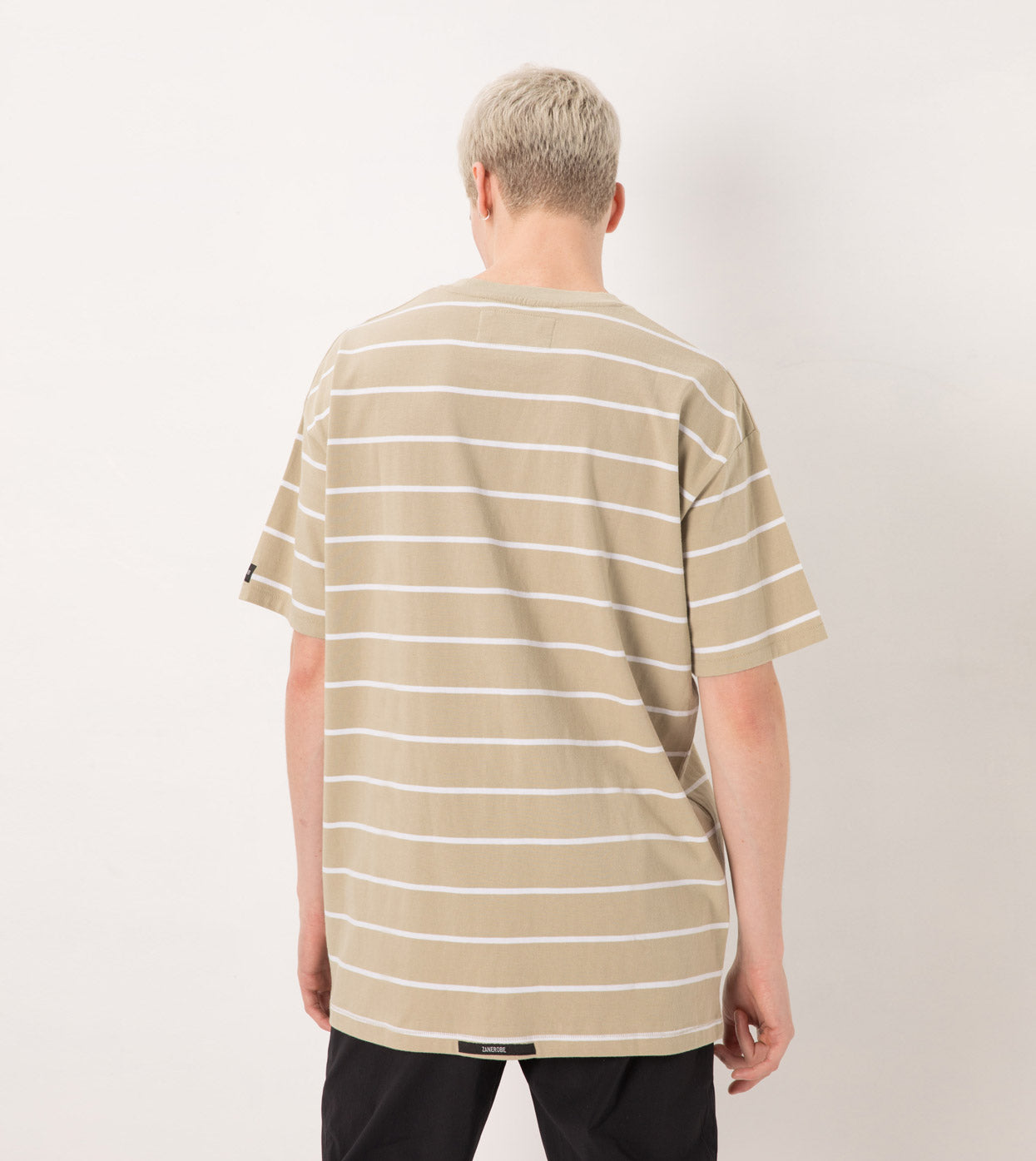 Stripe Box Tee Moss/White - Sale