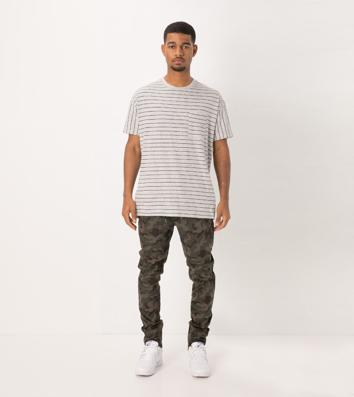 Stripe Rugger Tee Storm Marle/Duke Blue