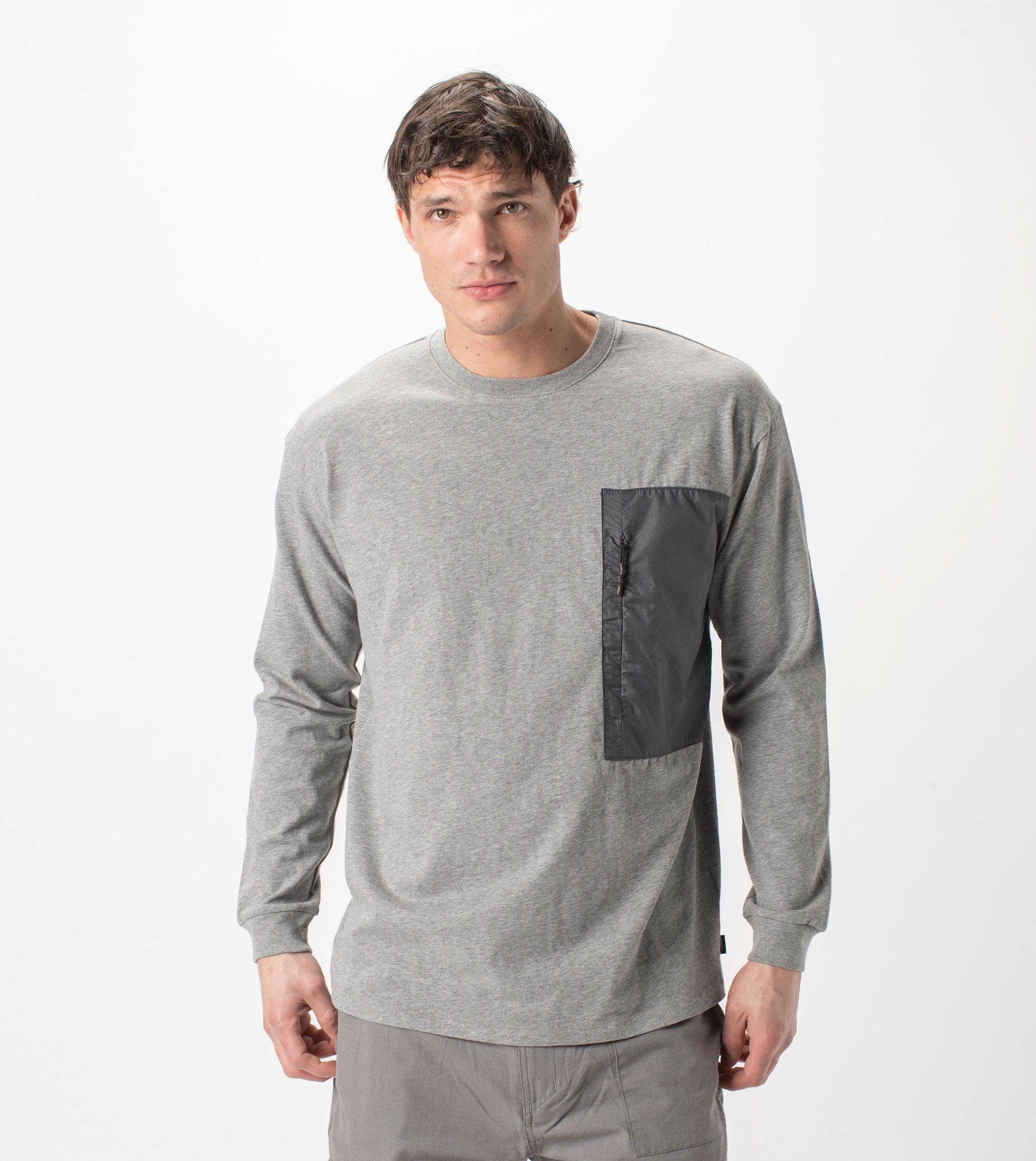 Tech Box LS Tee Dk Grey Marle
