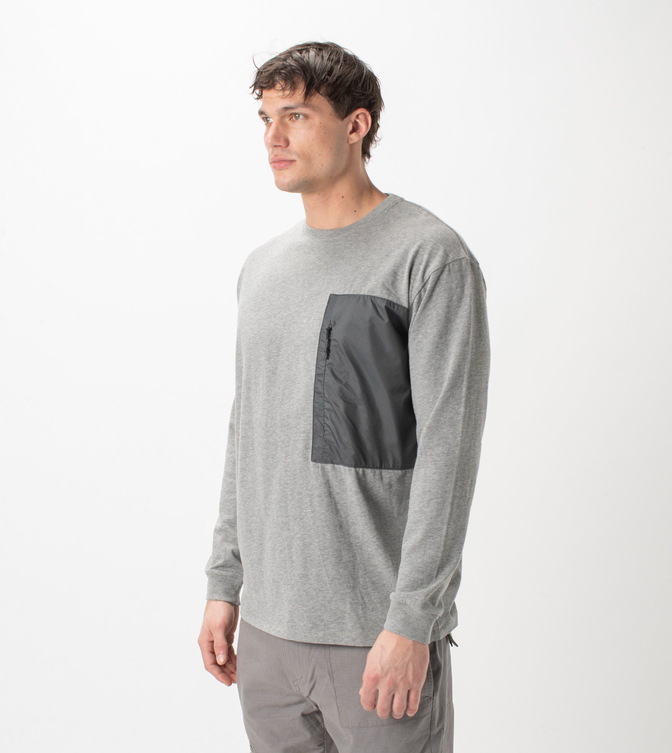Tech Box LS Tee Dk Grey Marle
