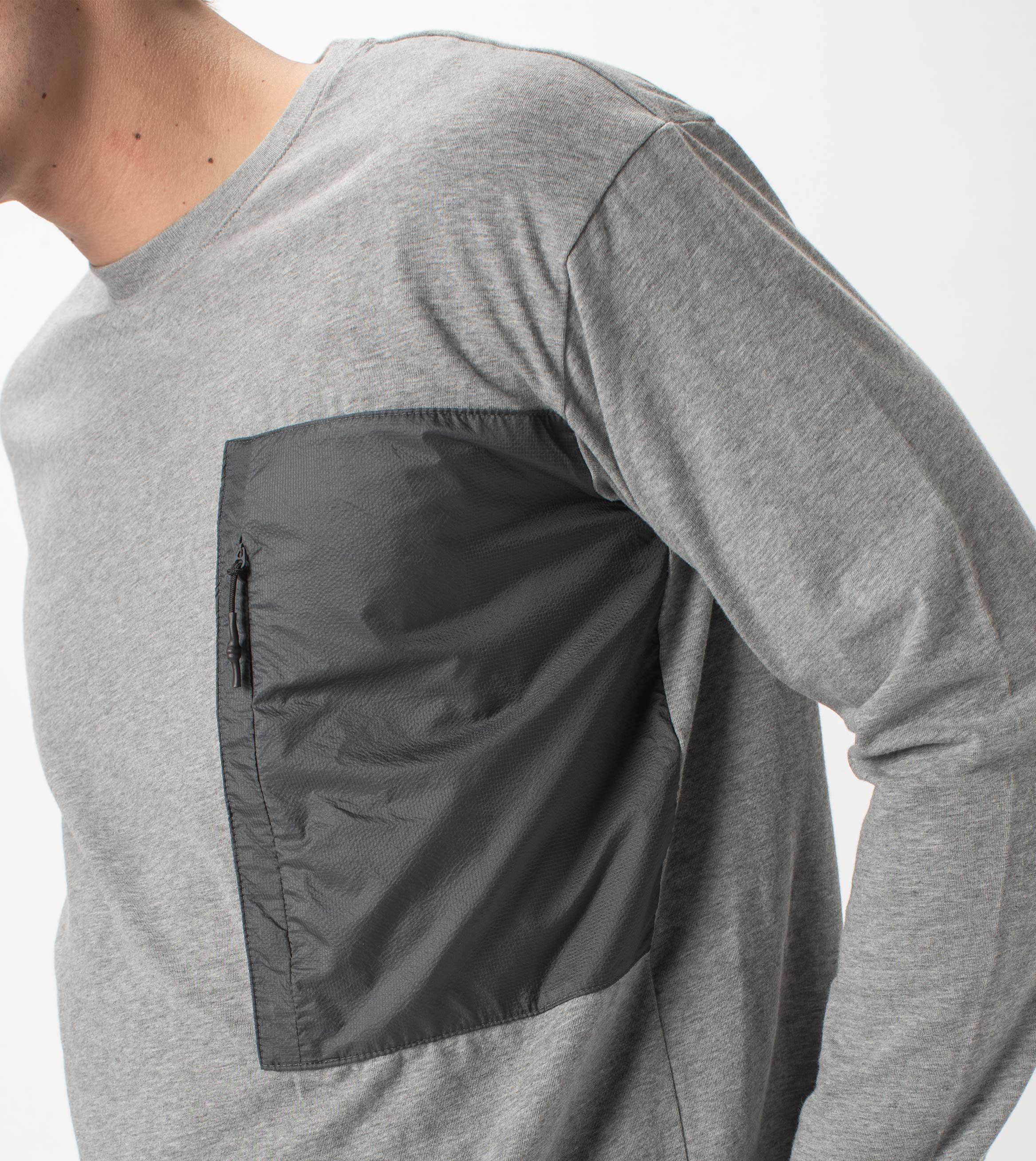 Tech Box LS Tee Dk Grey Marle