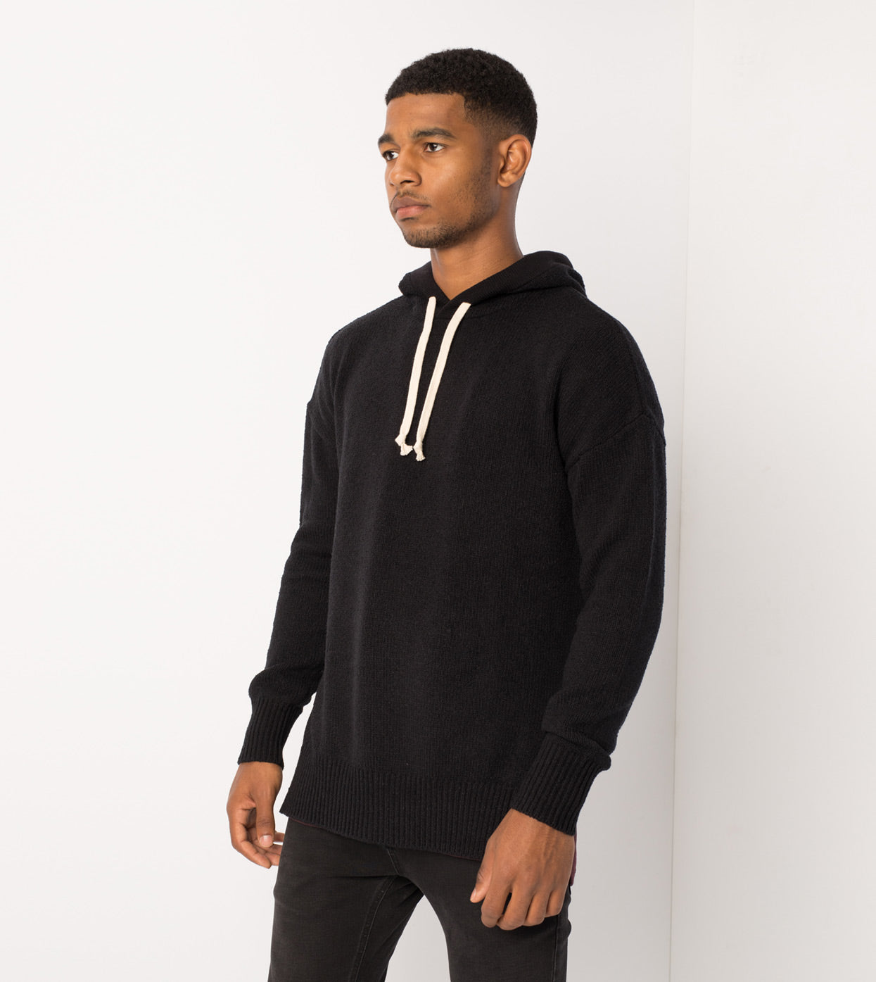 Towel Hood Knit Black - Sale