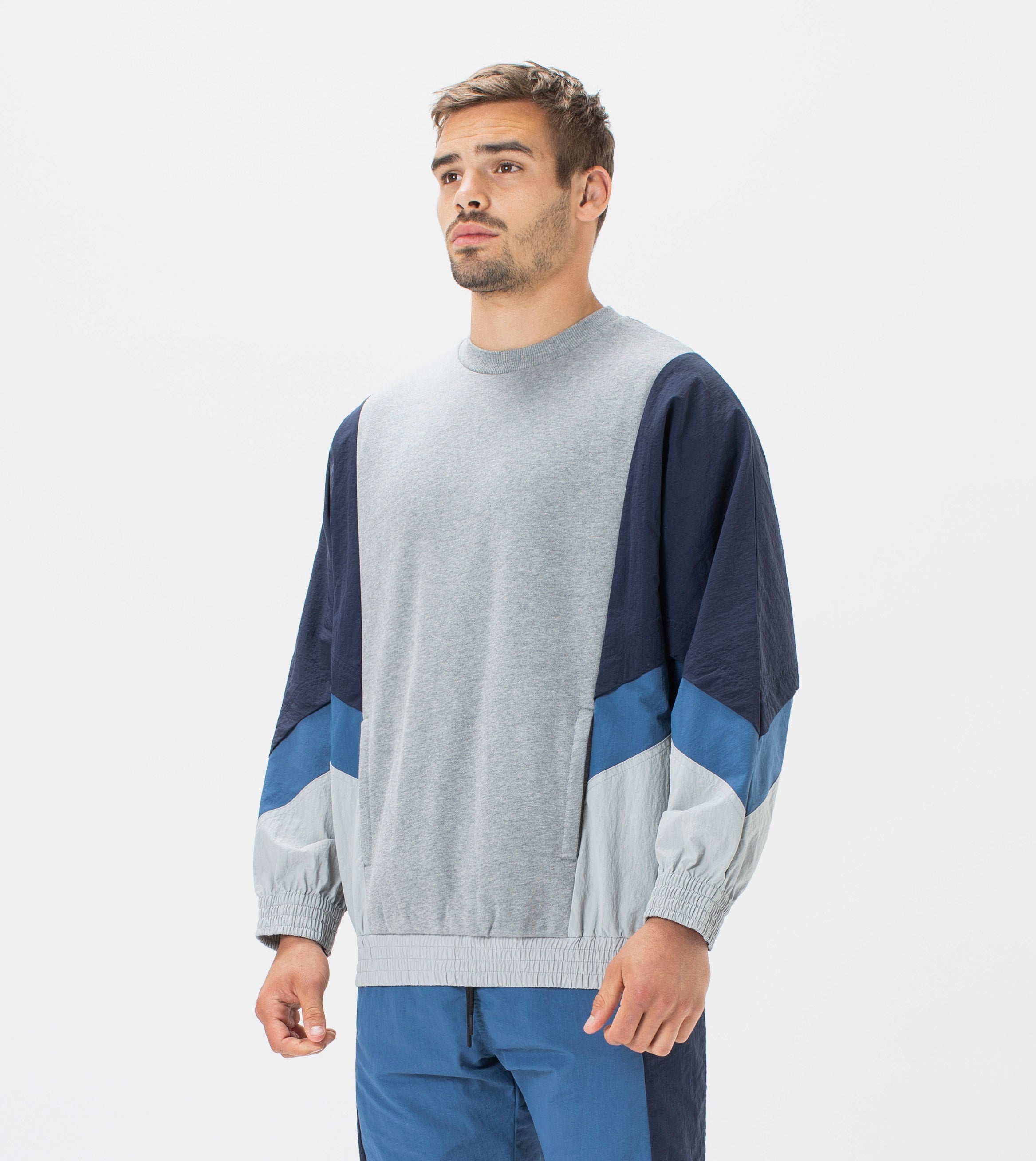 Panel Track Crew Sweat Royal/Indigo