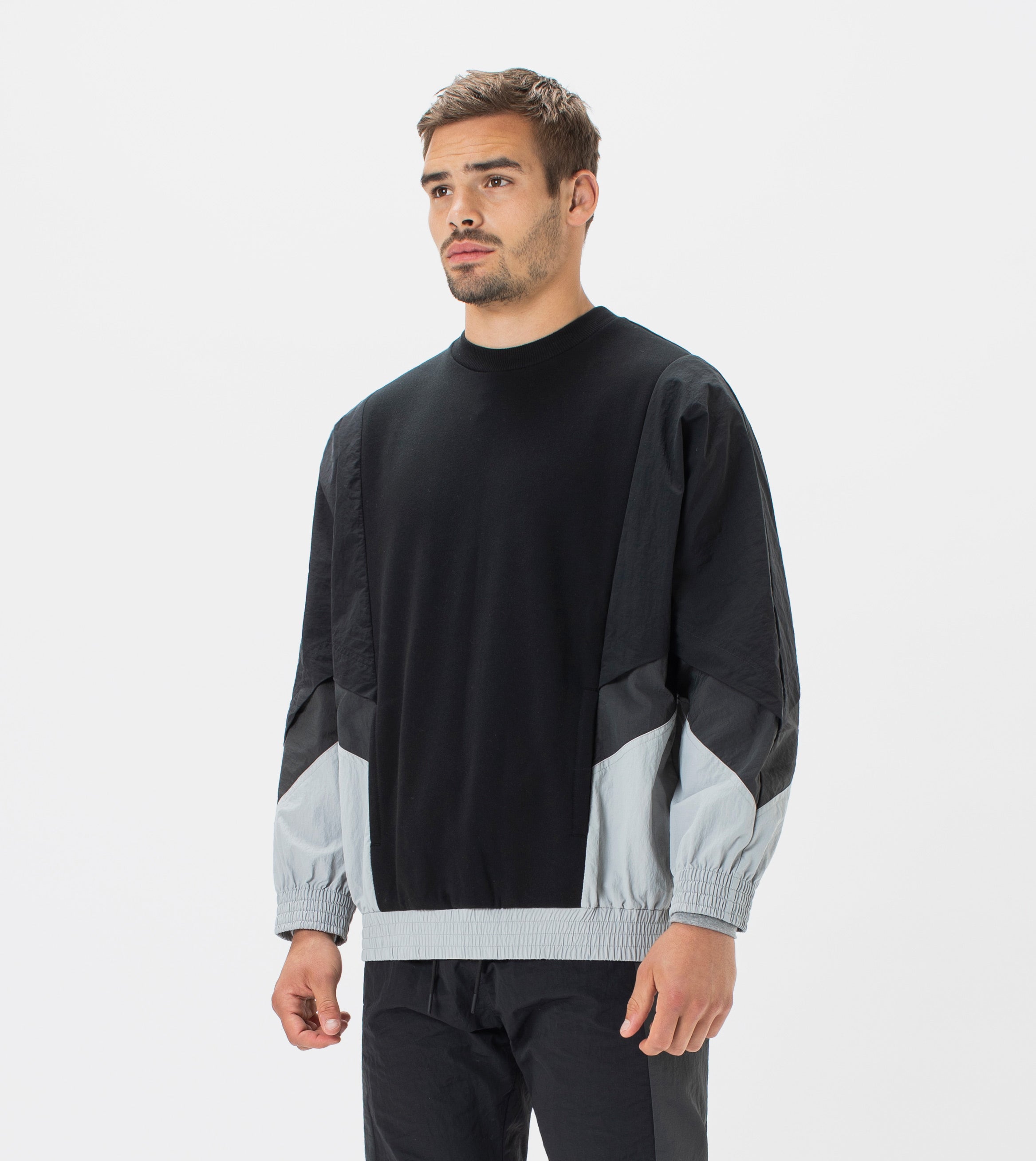 Panel Track Crew Sweat Black/Ash