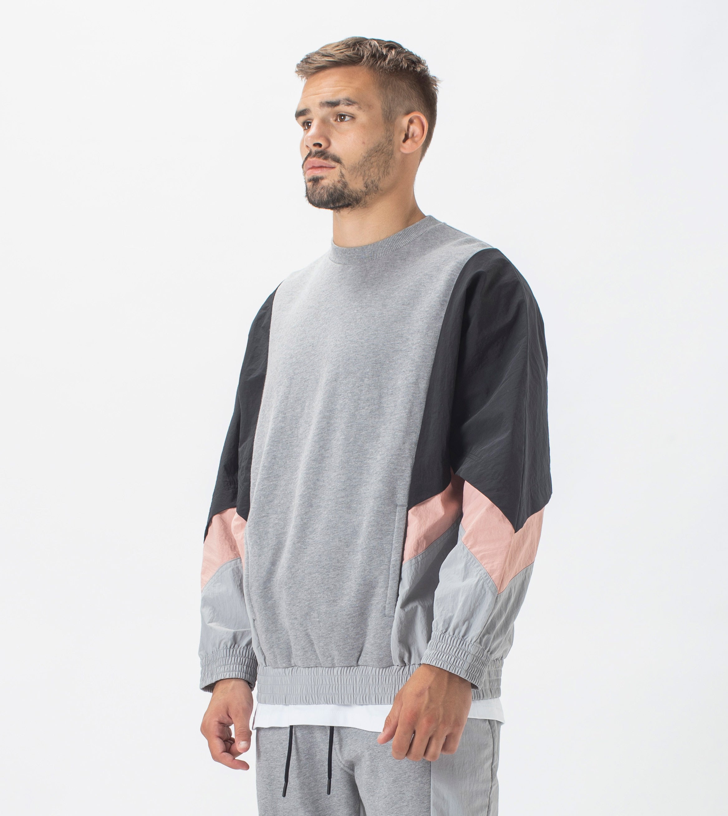 Track Lowgo Crew Sweat Dk Grey Marle