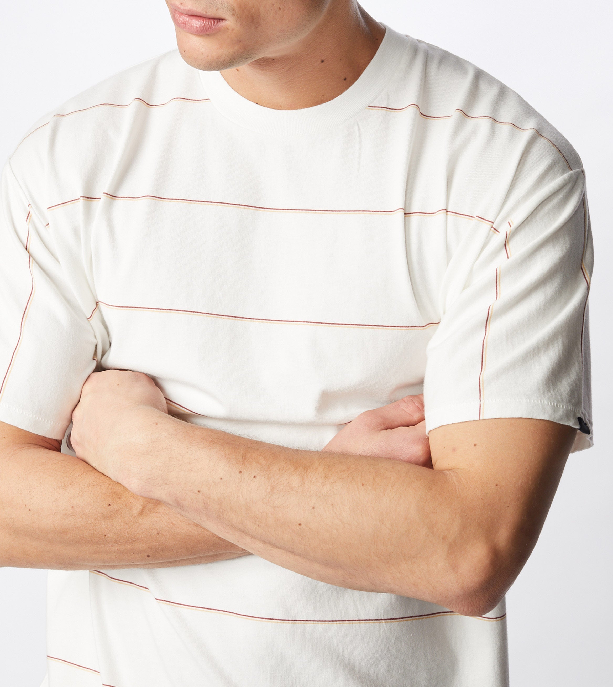 Tri-Stripe Box Tee Milk/Mango