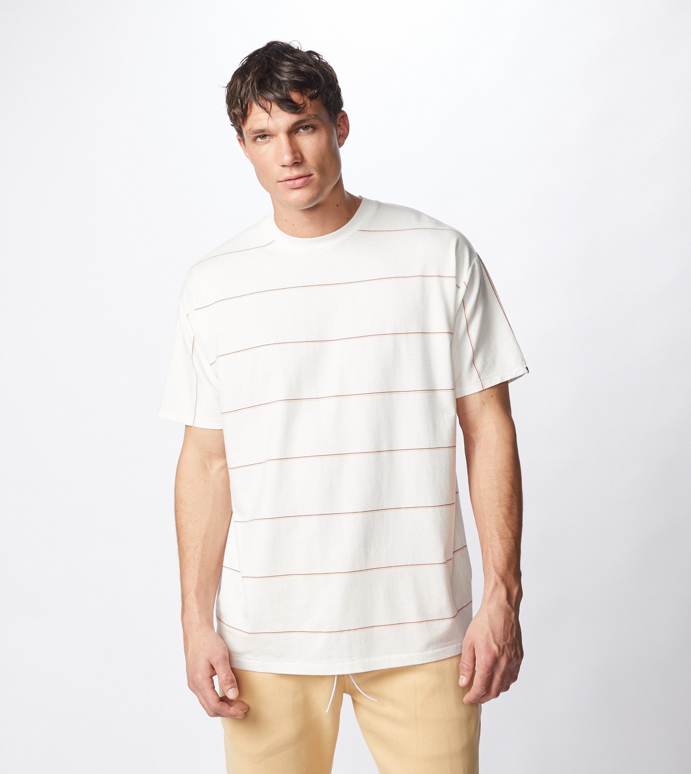 Tri-Stripe Box Tee Milk/Mango