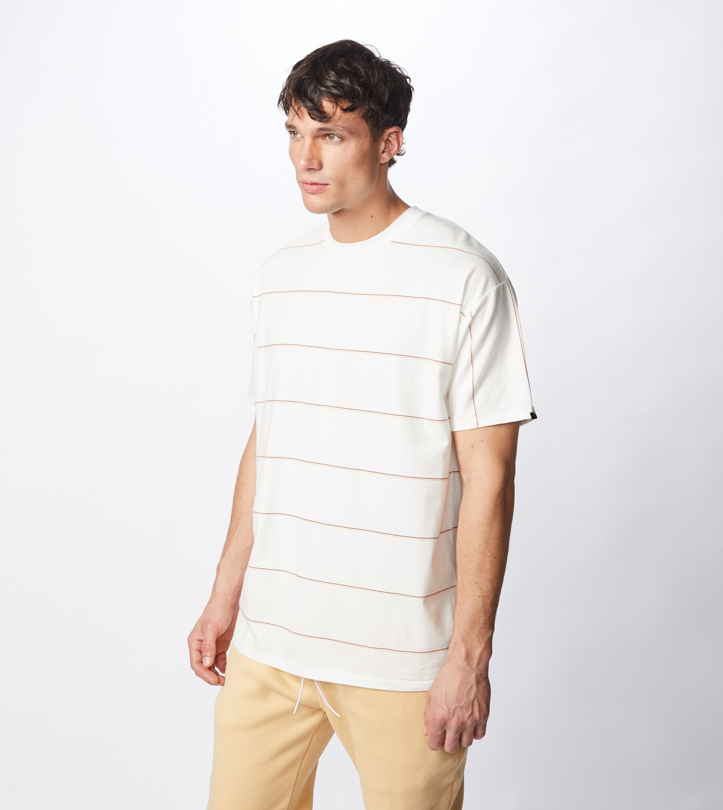 Tri-Stripe Box Tee Milk/Mango