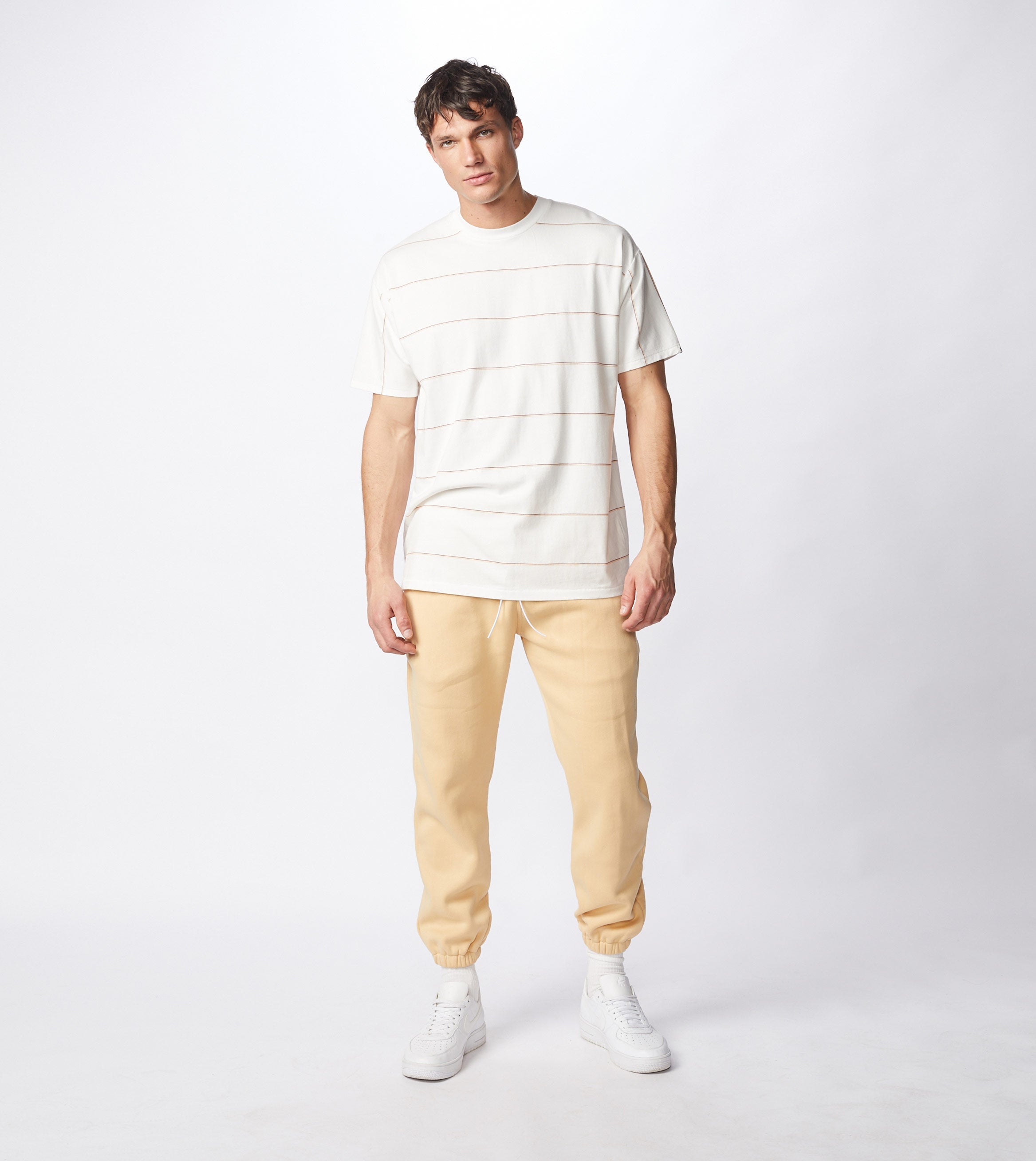 Tri-Stripe Box Tee Milk/Mango