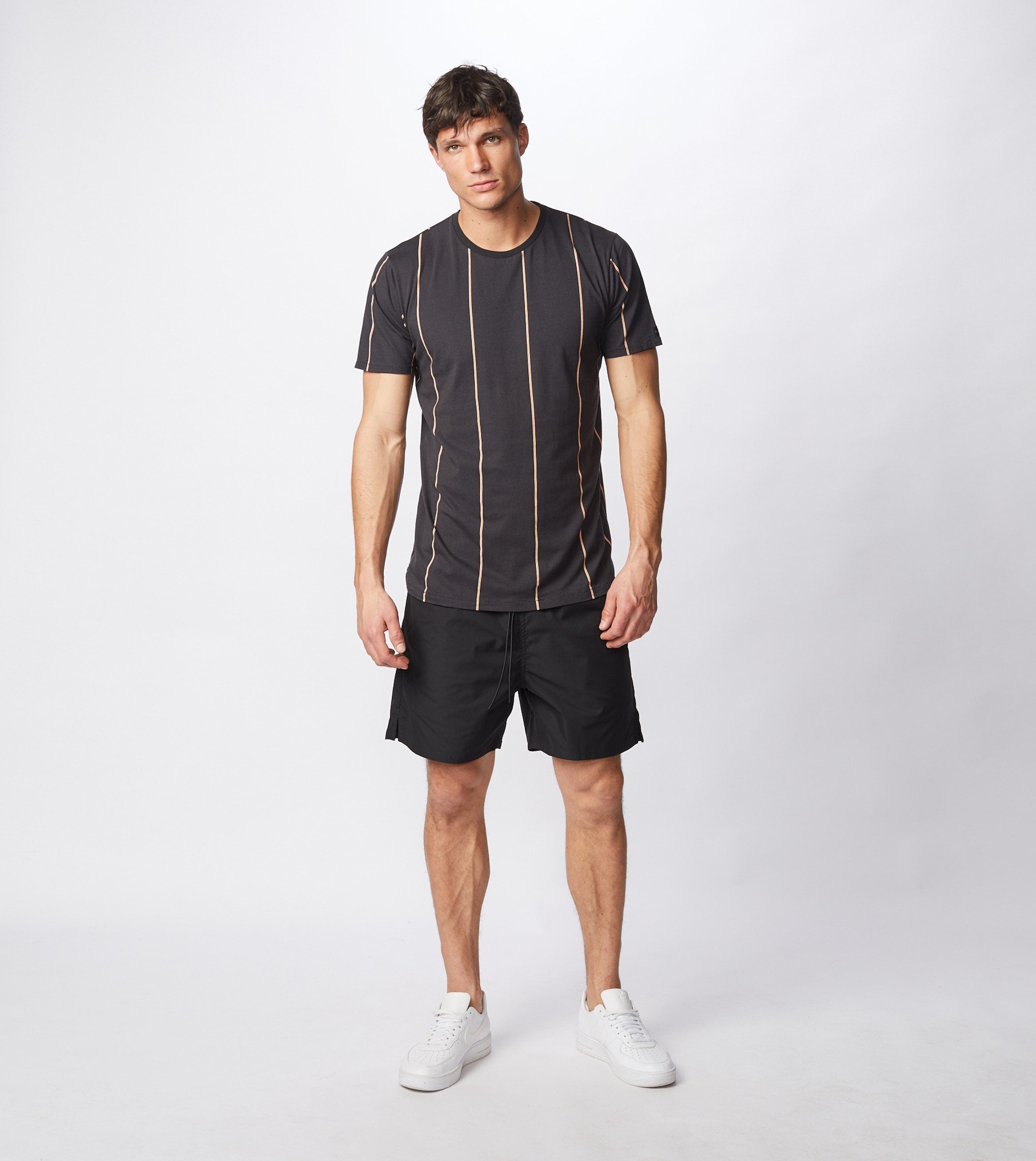Tri-Stripe Flintlock Tee Black/Mango - Sale