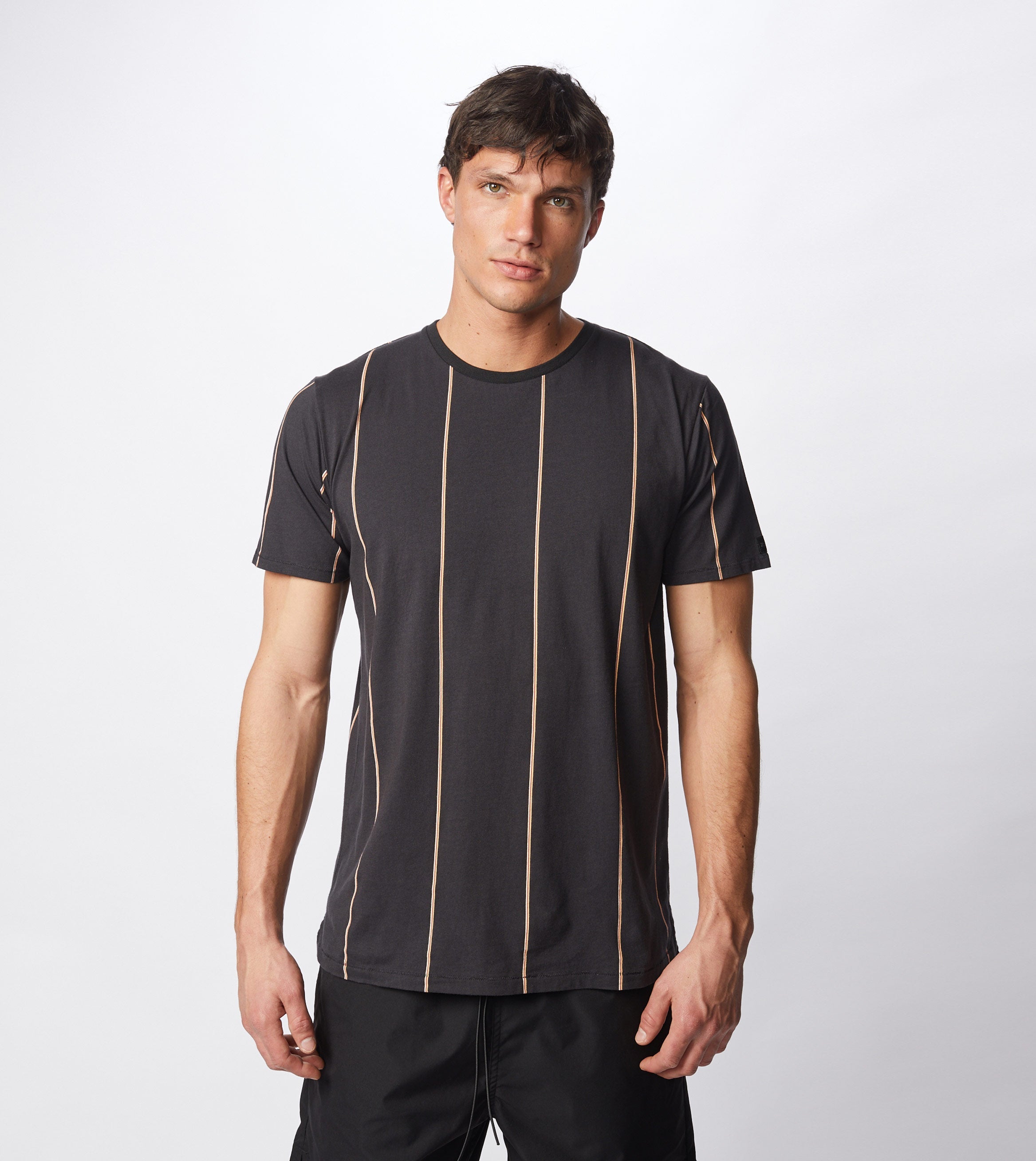 Tri-Stripe Flintlock Tee Black/Mango - Sale
