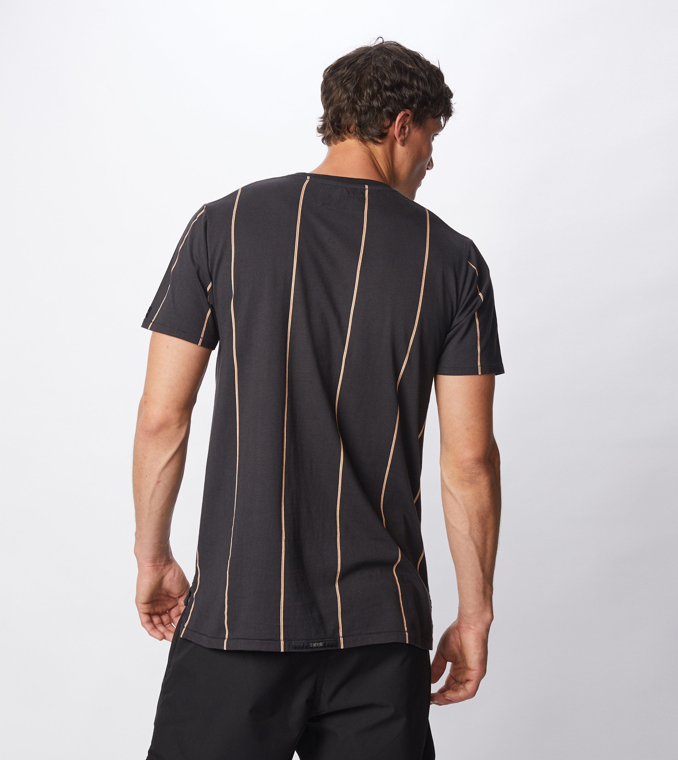 Tri-Stripe Flintlock Tee Black/Mango - Sale