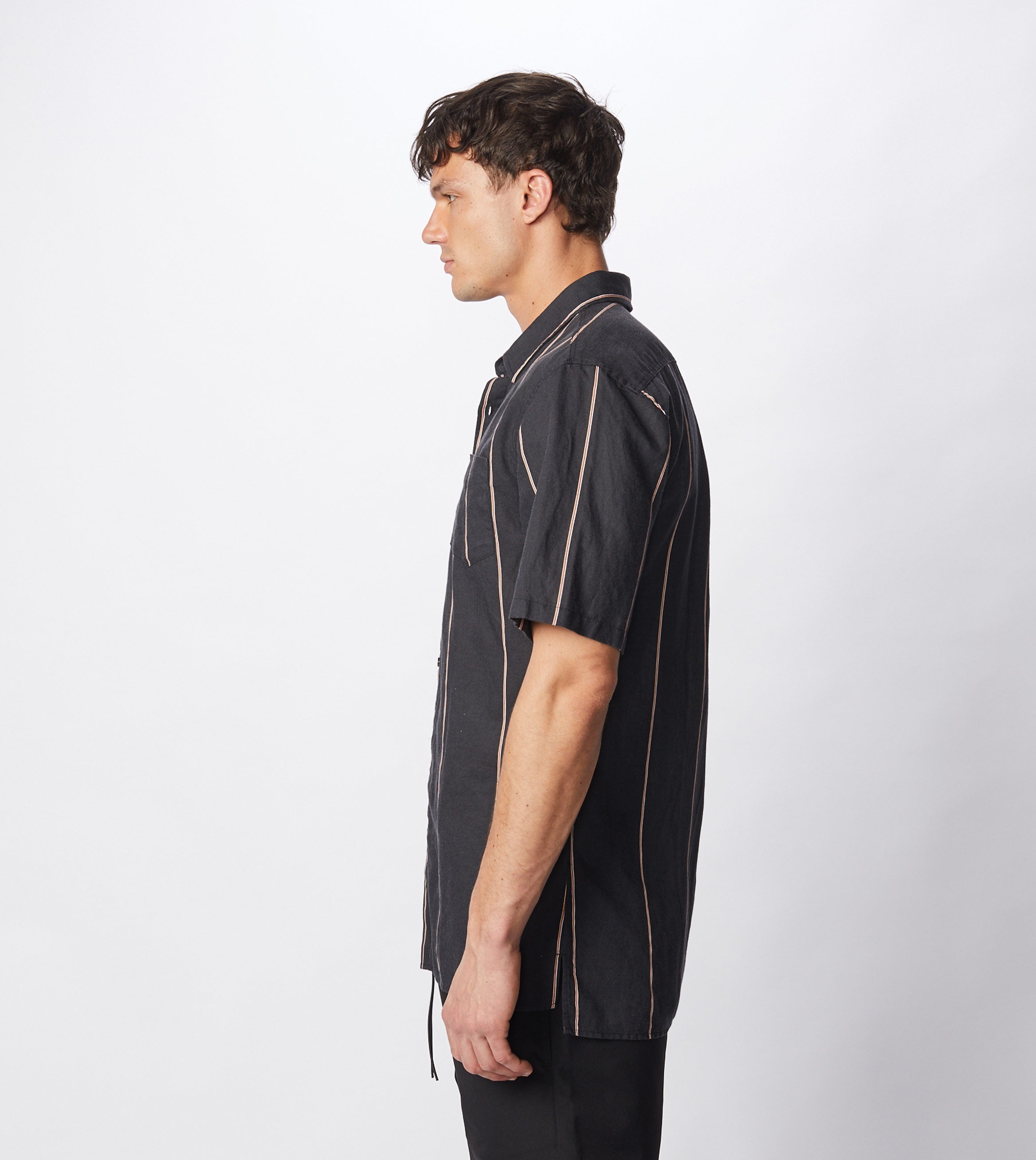 Tri-Stripe SS Shirt Black/Mango