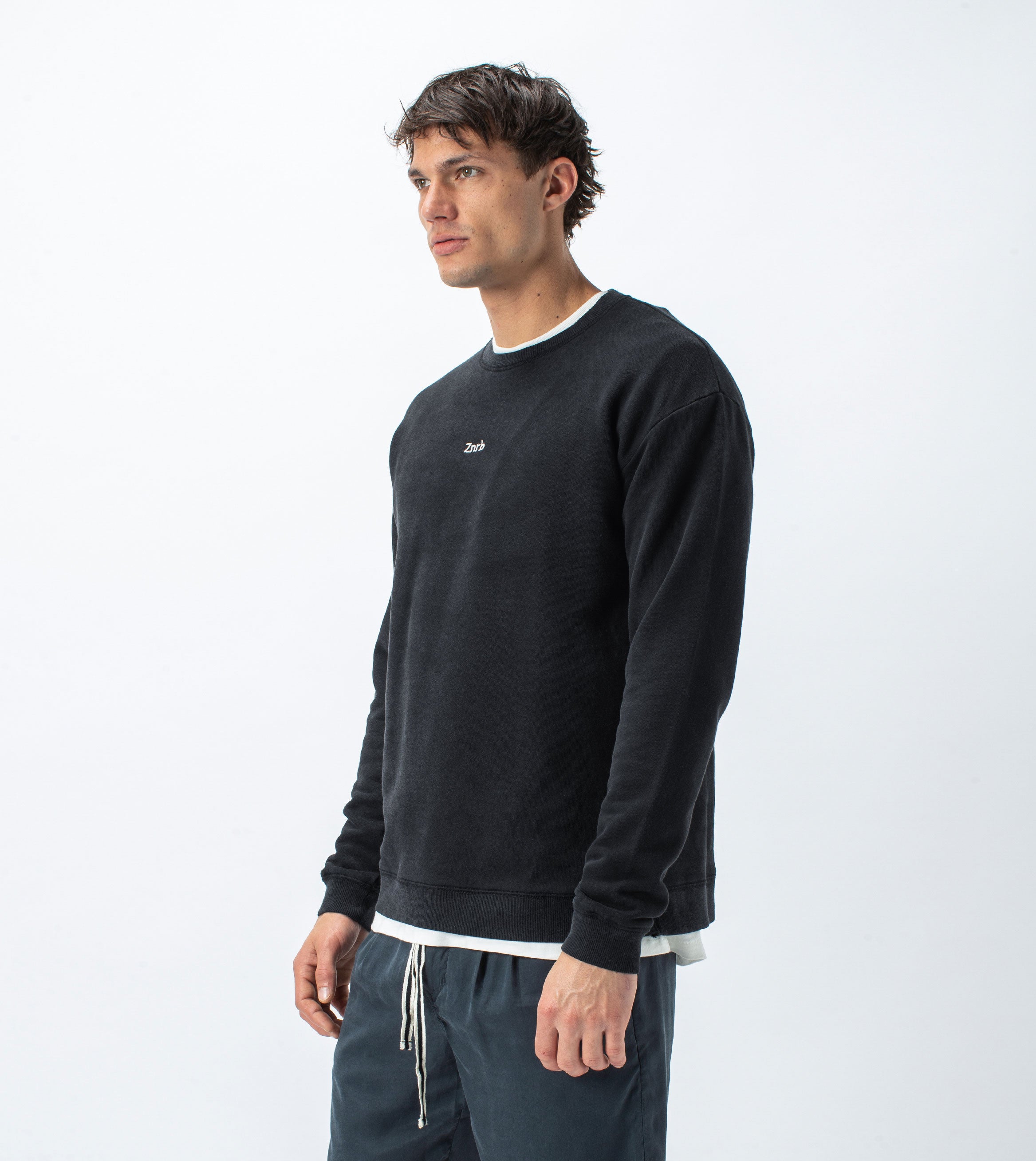 Typeface Rugger Crew Sweat Smokey Black - Sale