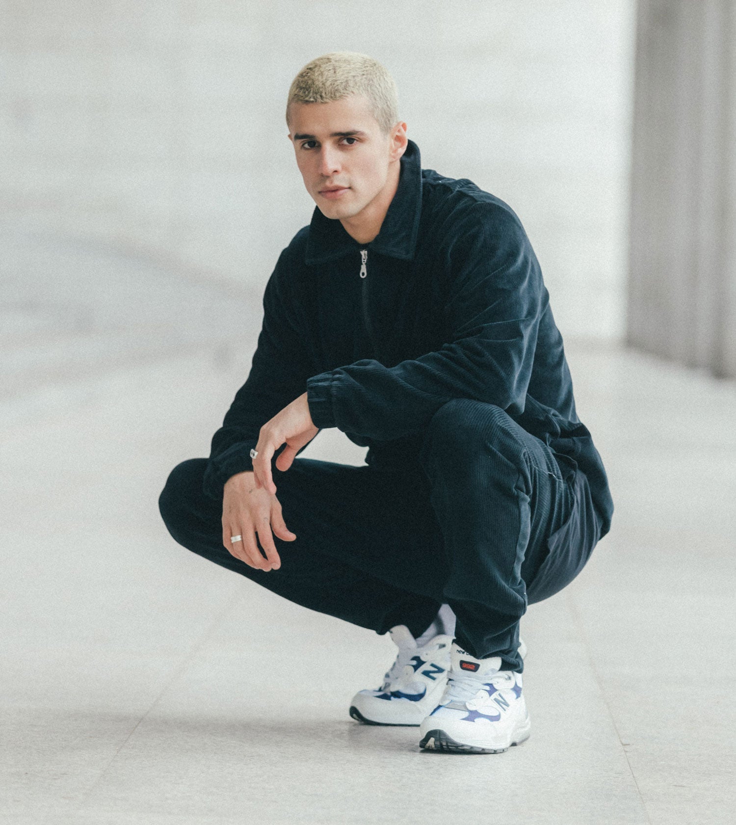 Velour Coach Jacket Black