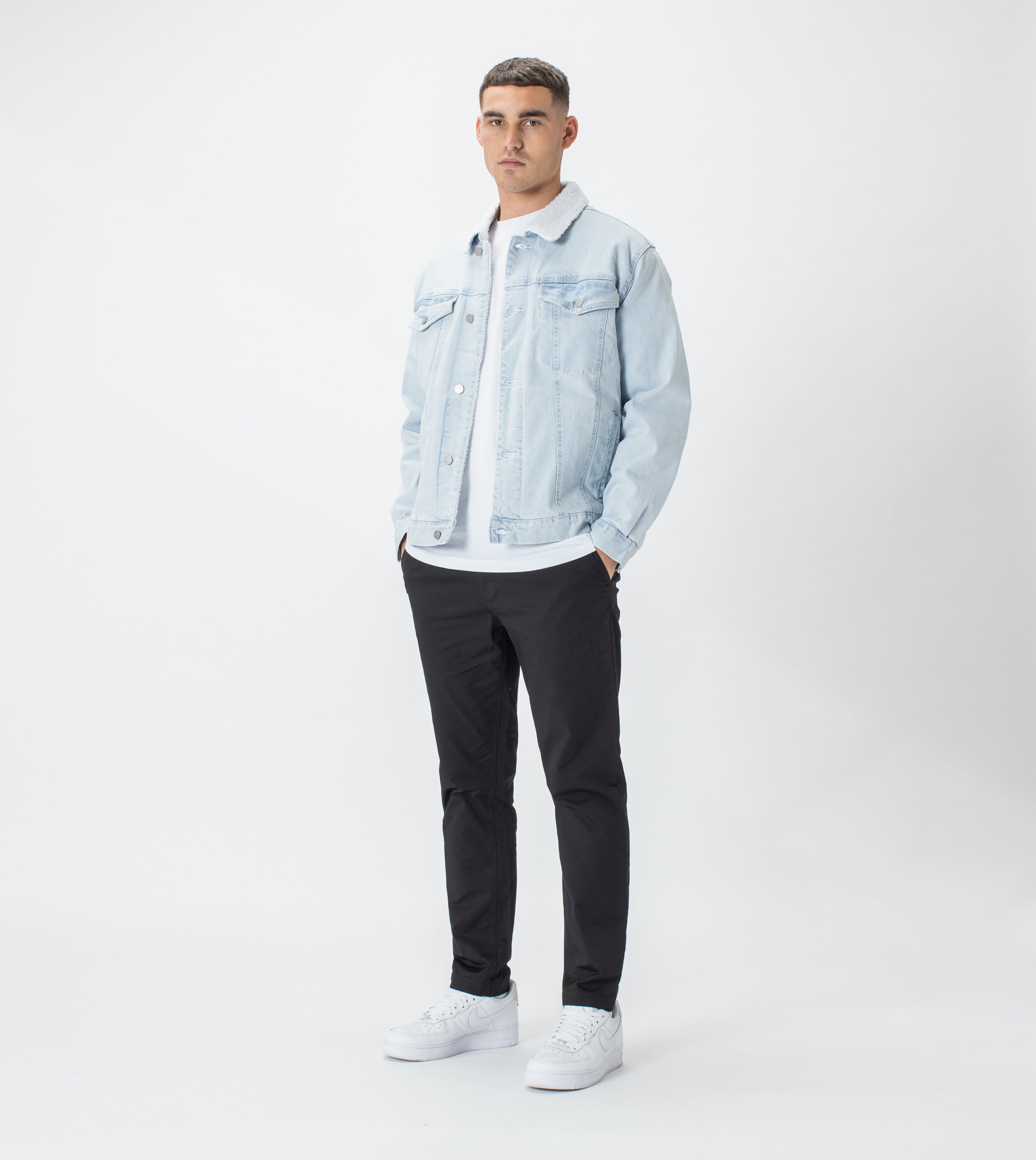Vintage Denim Sherpa Jacket Whitewash