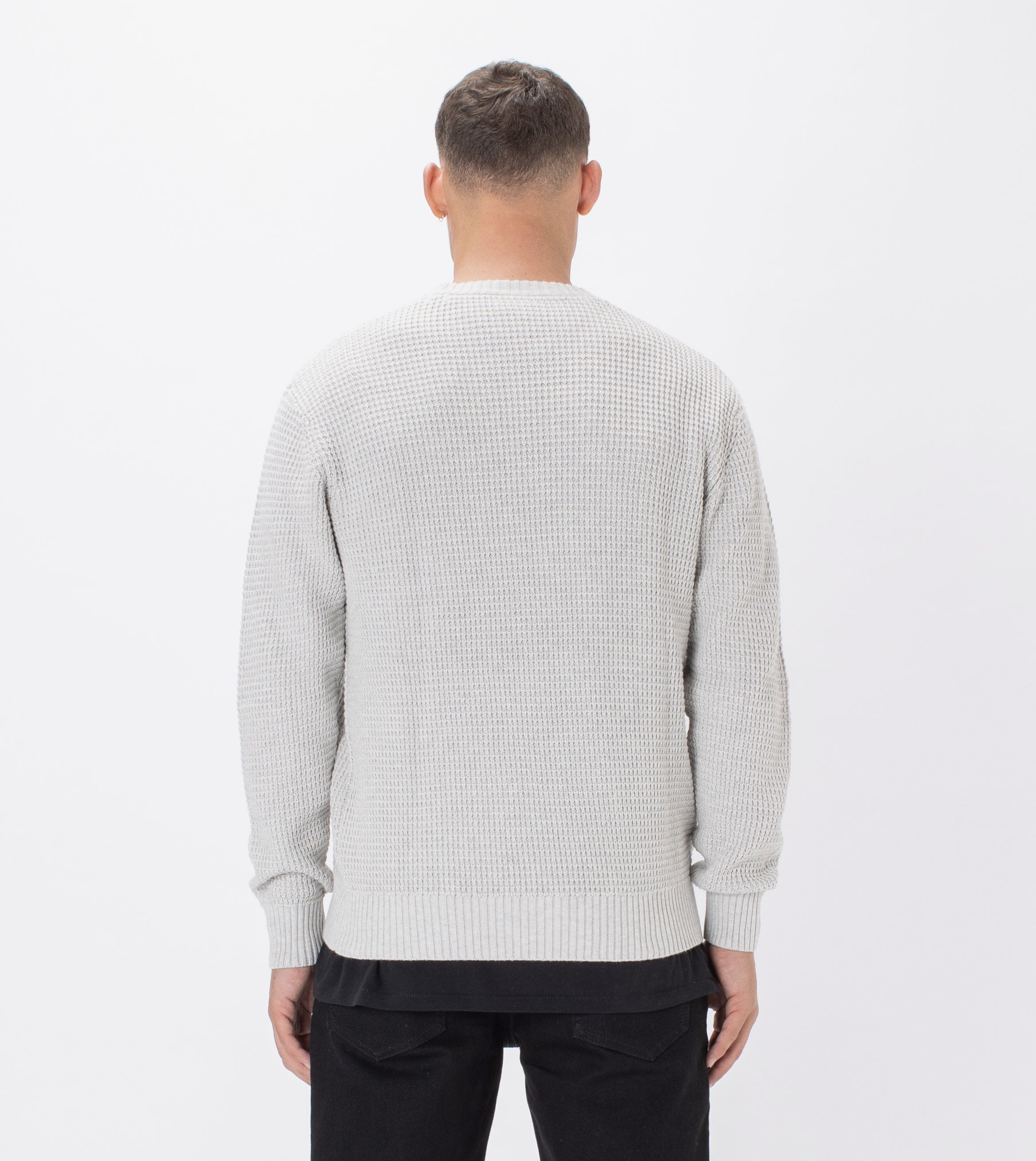 Waffle Crew Knit Blizzard Marle
