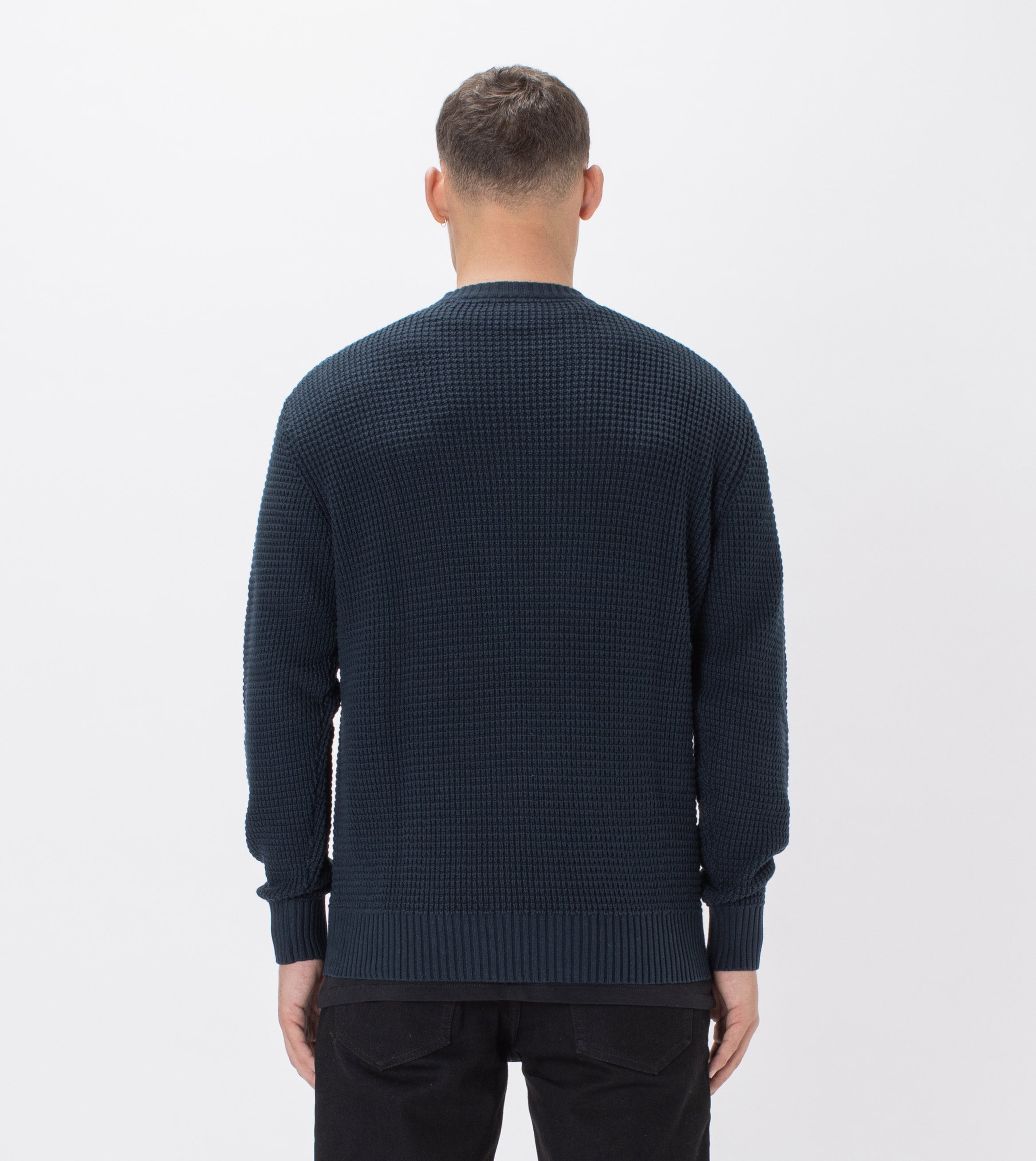 Waffle Crew Knit Petrol