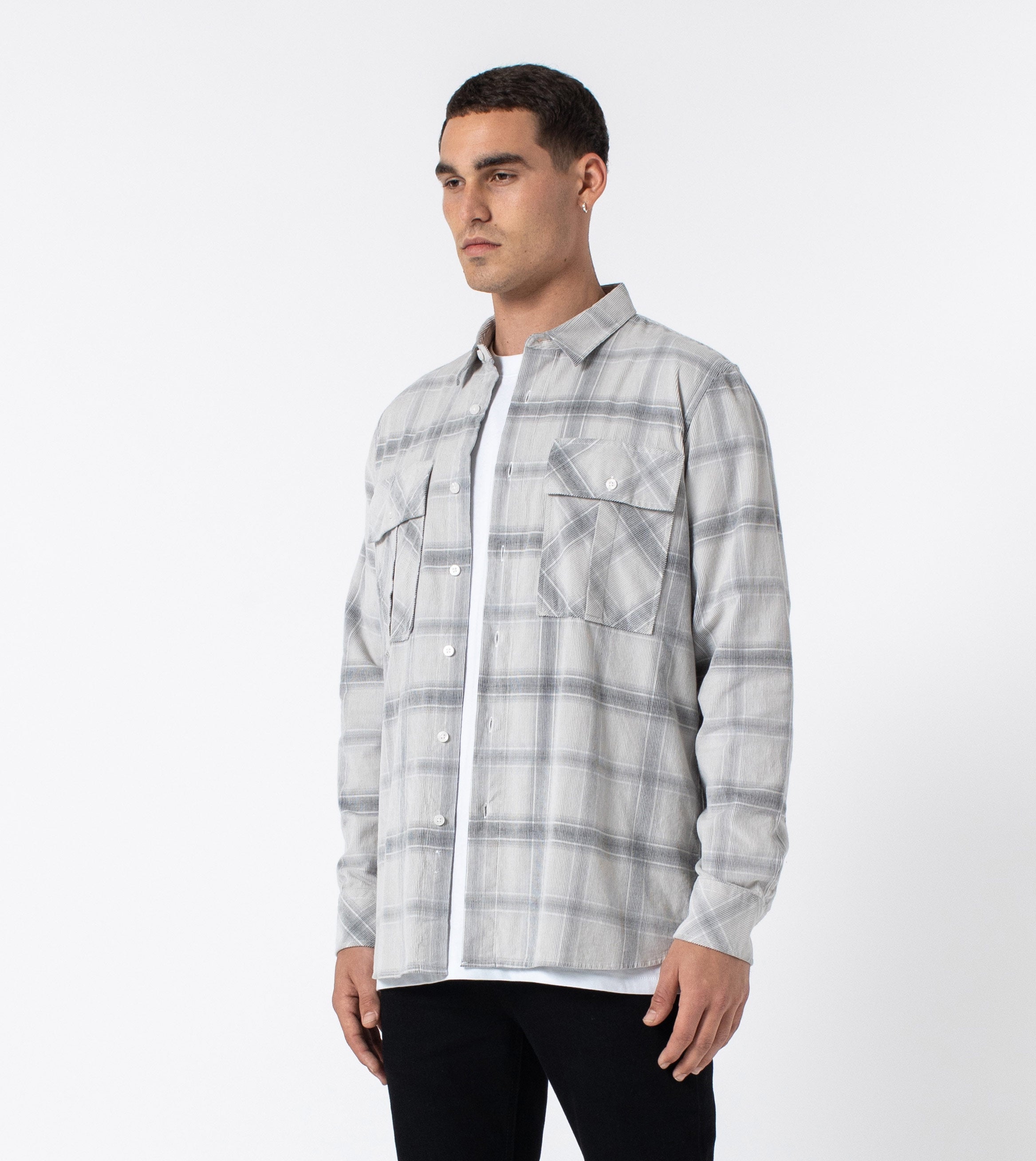 Work Cord LS Shirt Lt Grey