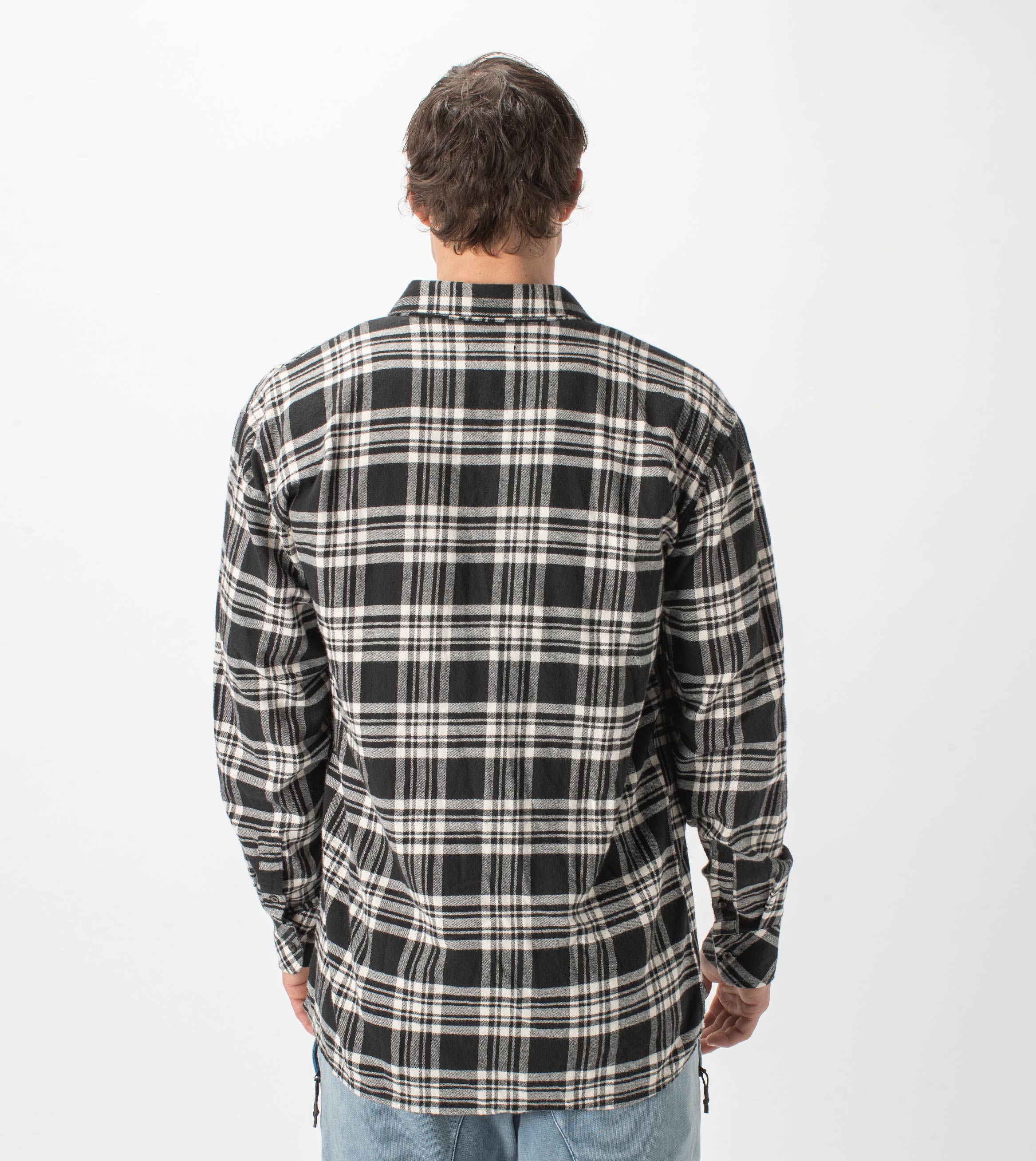 Work Flannel LS Shirt Black/Milk