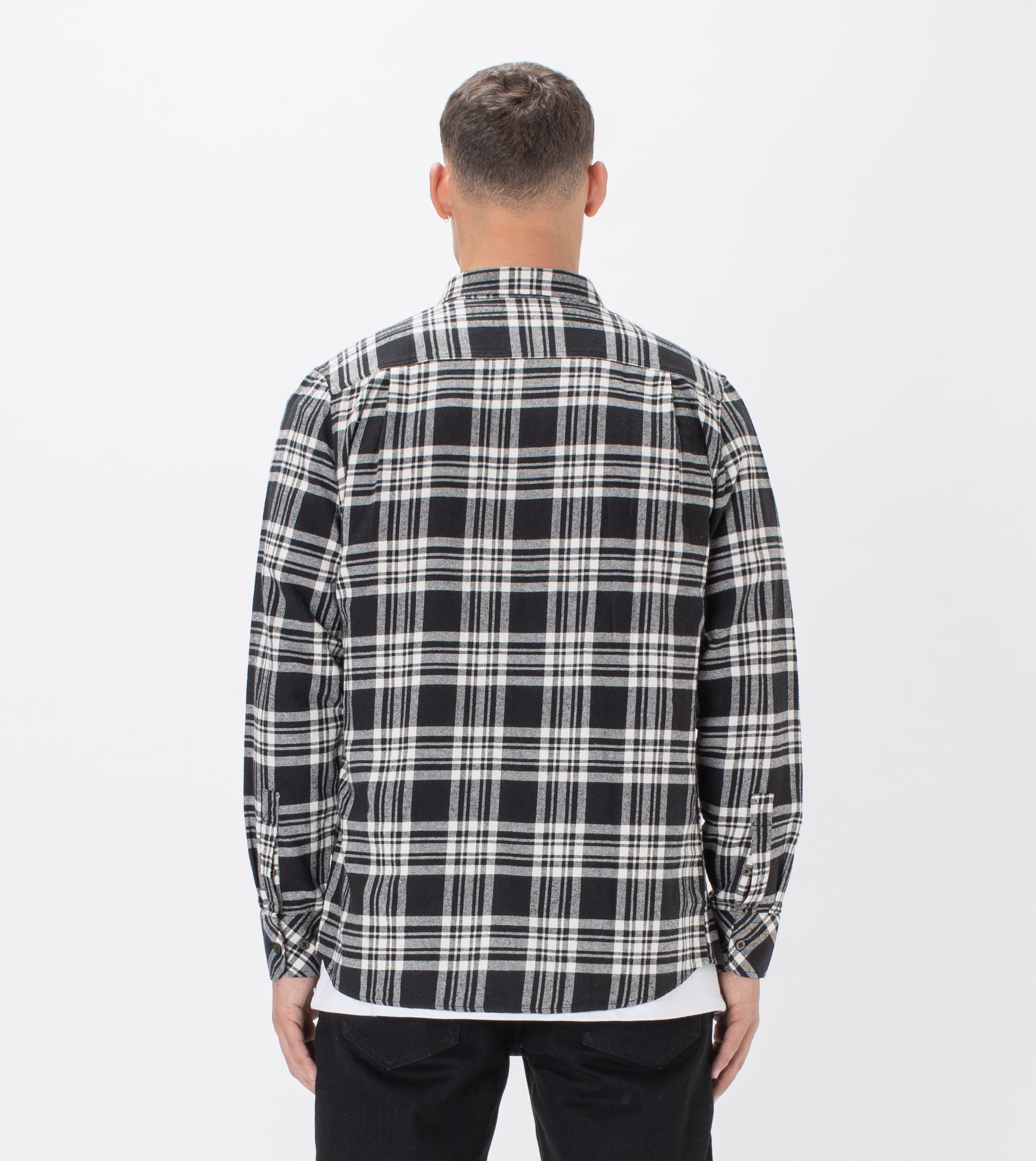 Work Flannel LS Shirt Black/Milk