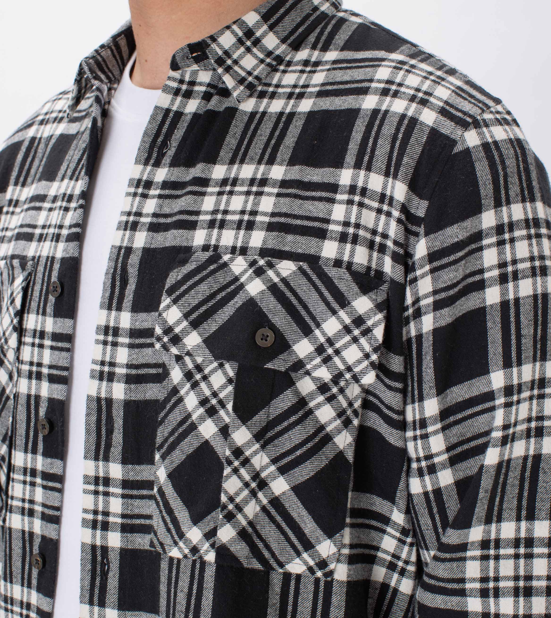 Work Flannel LS Shirt Black/Milk