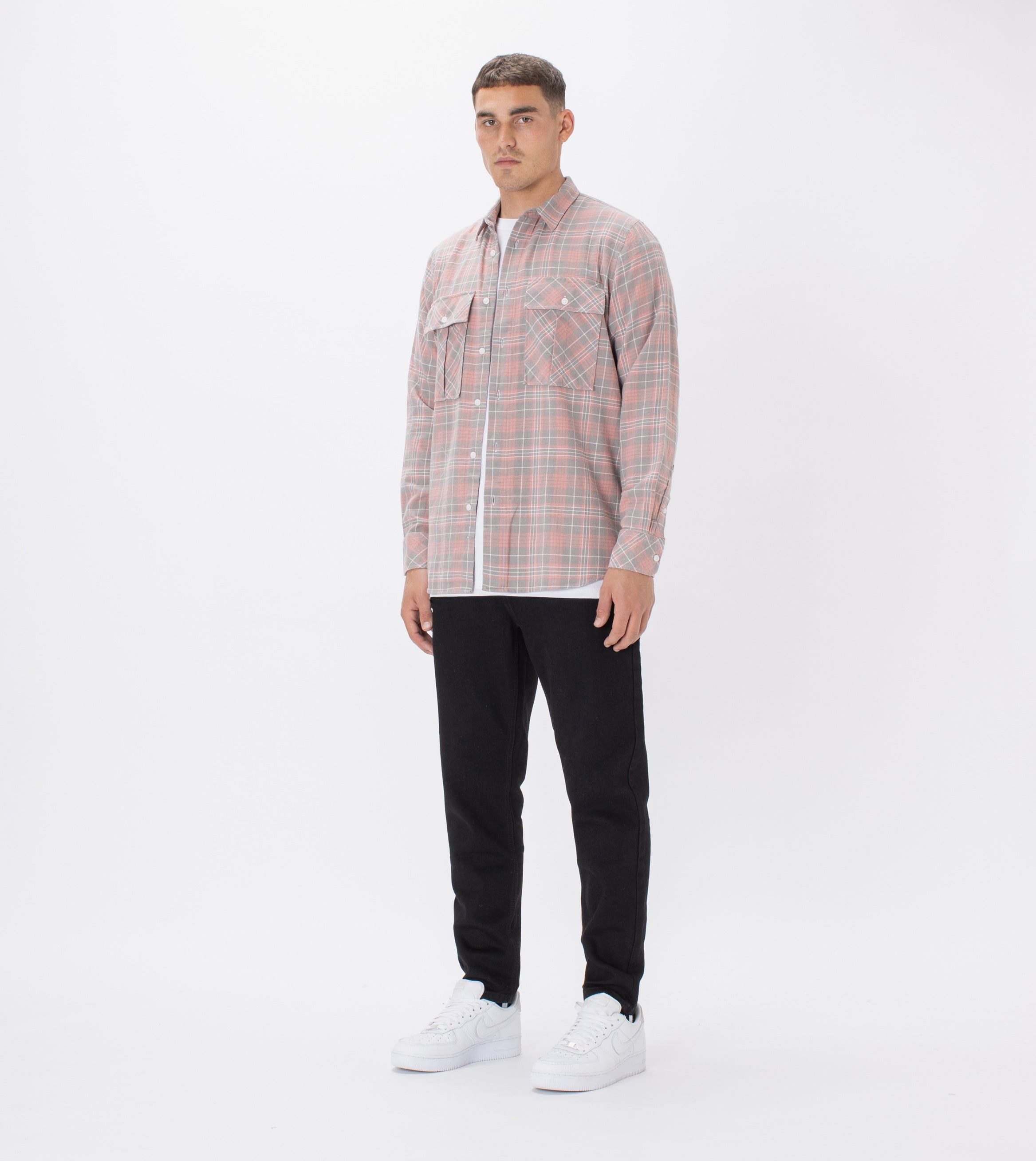 Work Flannel LS Shirt Washed Peach